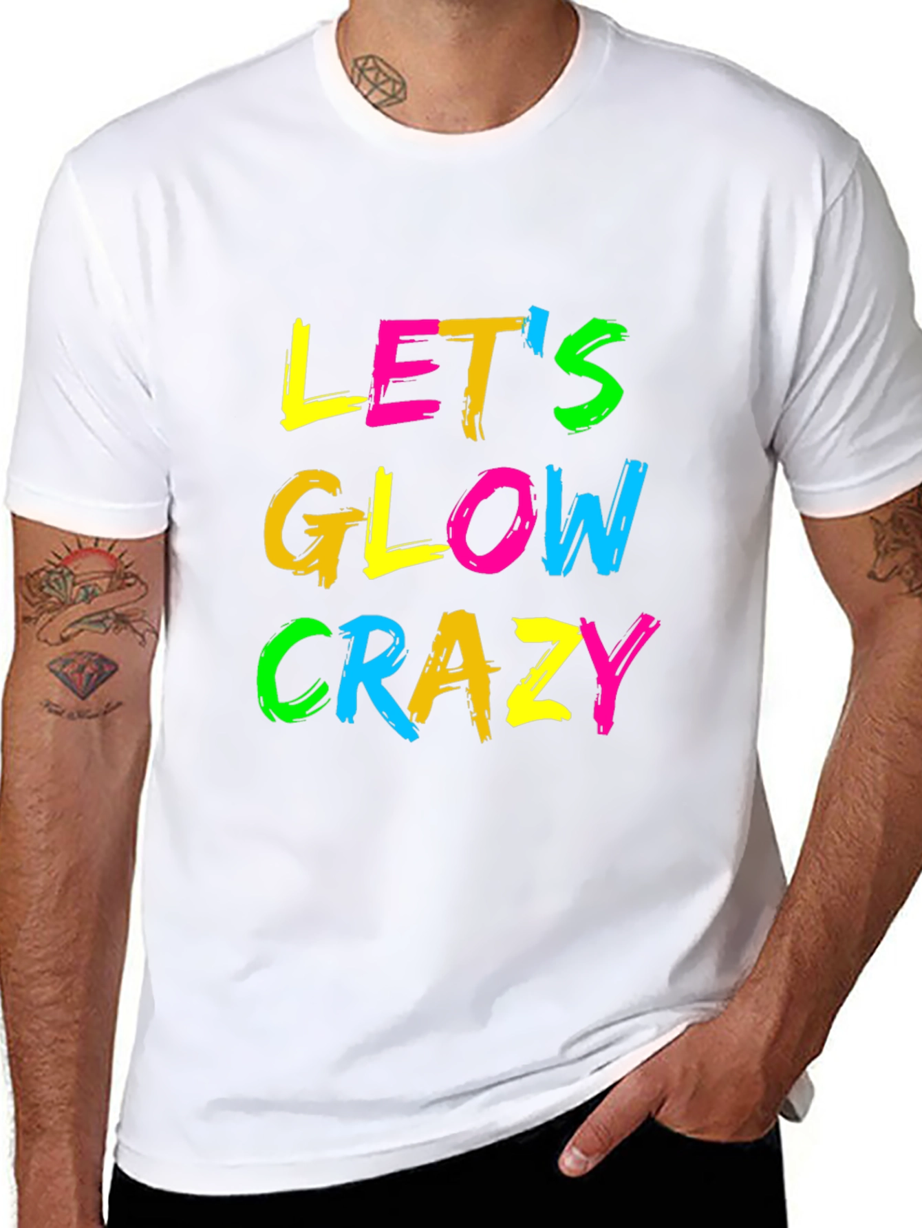 Lets Glow Crazy Black Graphic Tee