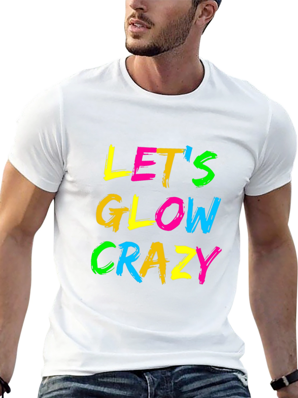 Lets Glow Crazy Black Graphic Tee