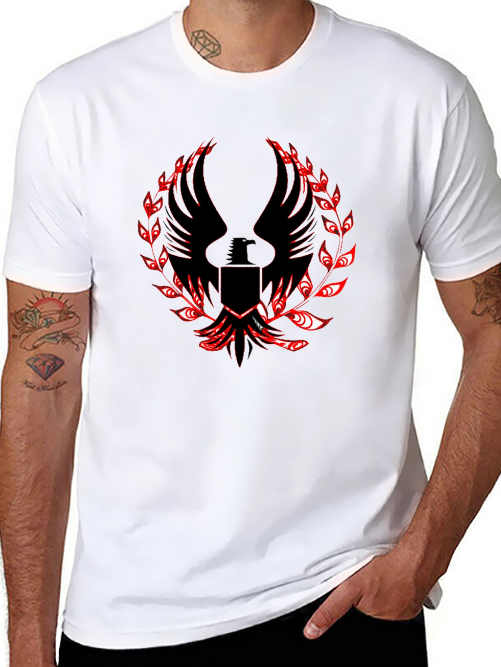 Black T-Shirt with Phoenix Graphic