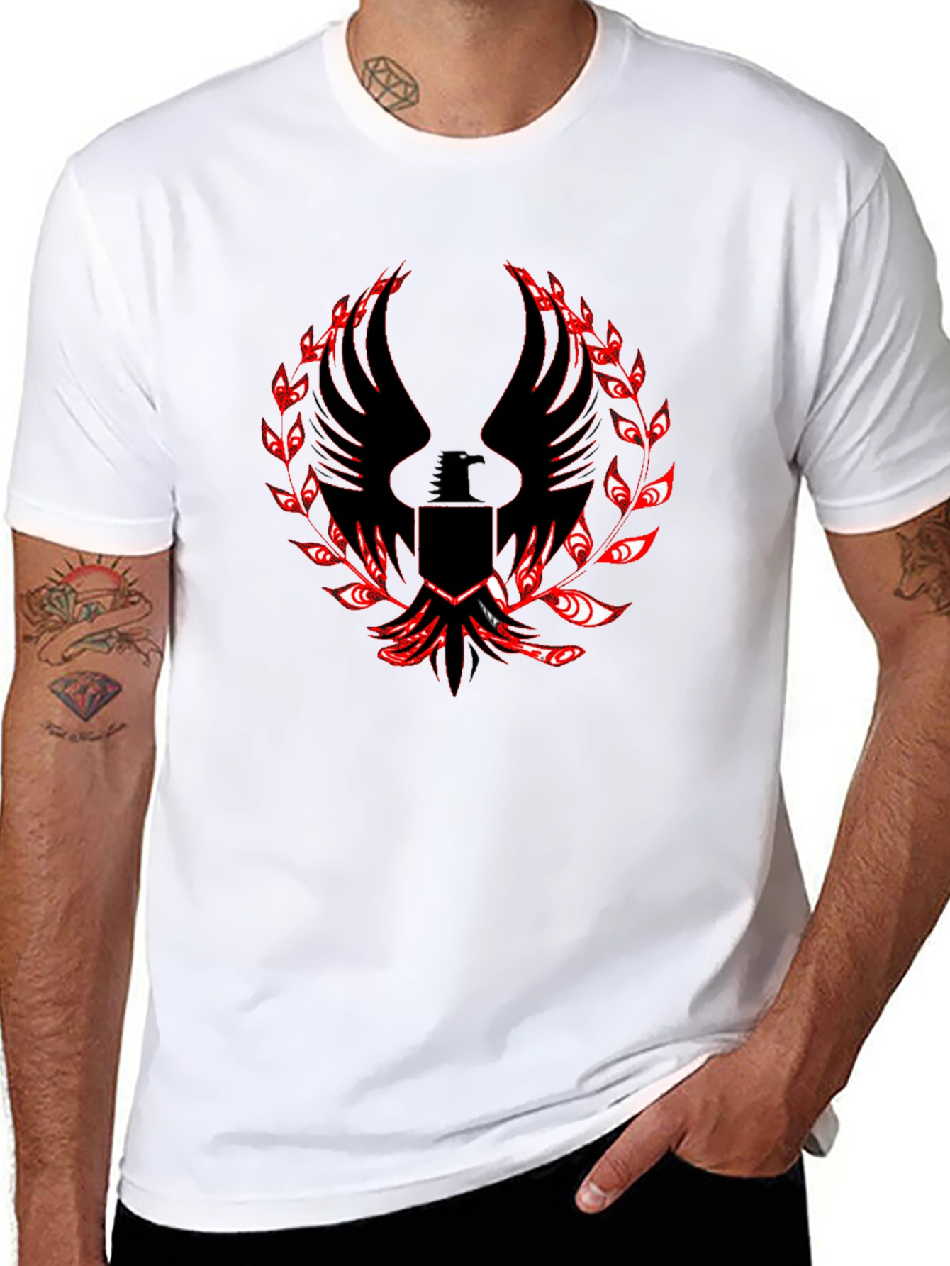 Black T-Shirt with Phoenix Graphic
