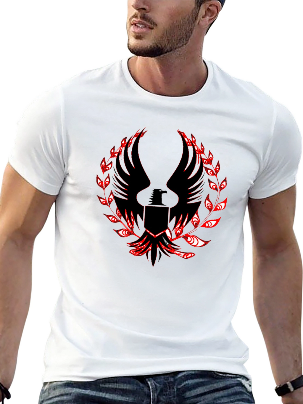 Black T-Shirt with Phoenix Graphic