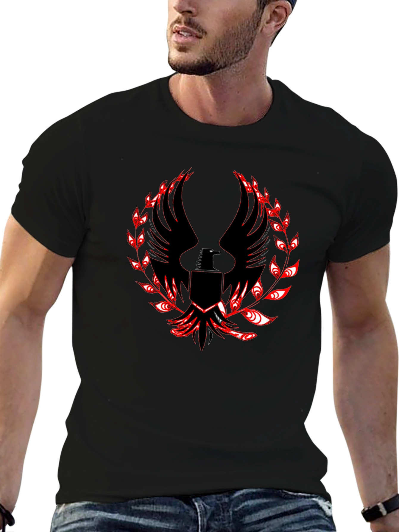 Black T-Shirt with Phoenix Graphic