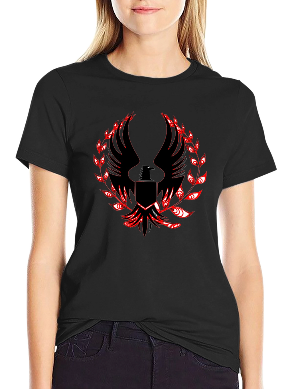 Black T-Shirt with Phoenix Graphic