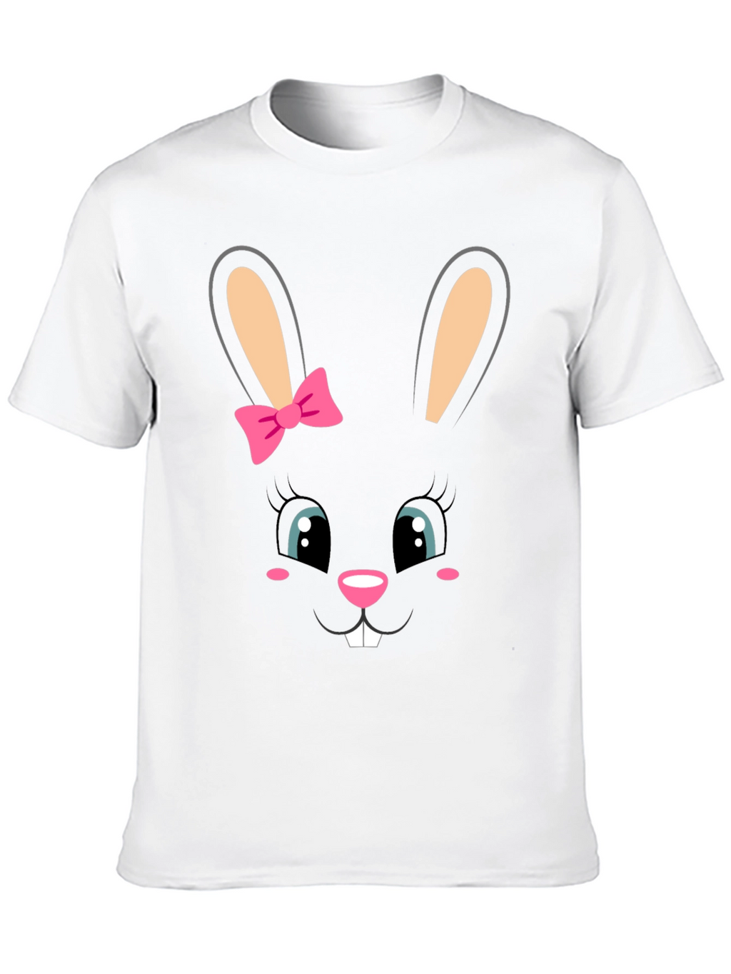 Cute Bunny Face Graphic Tee - Easter Style