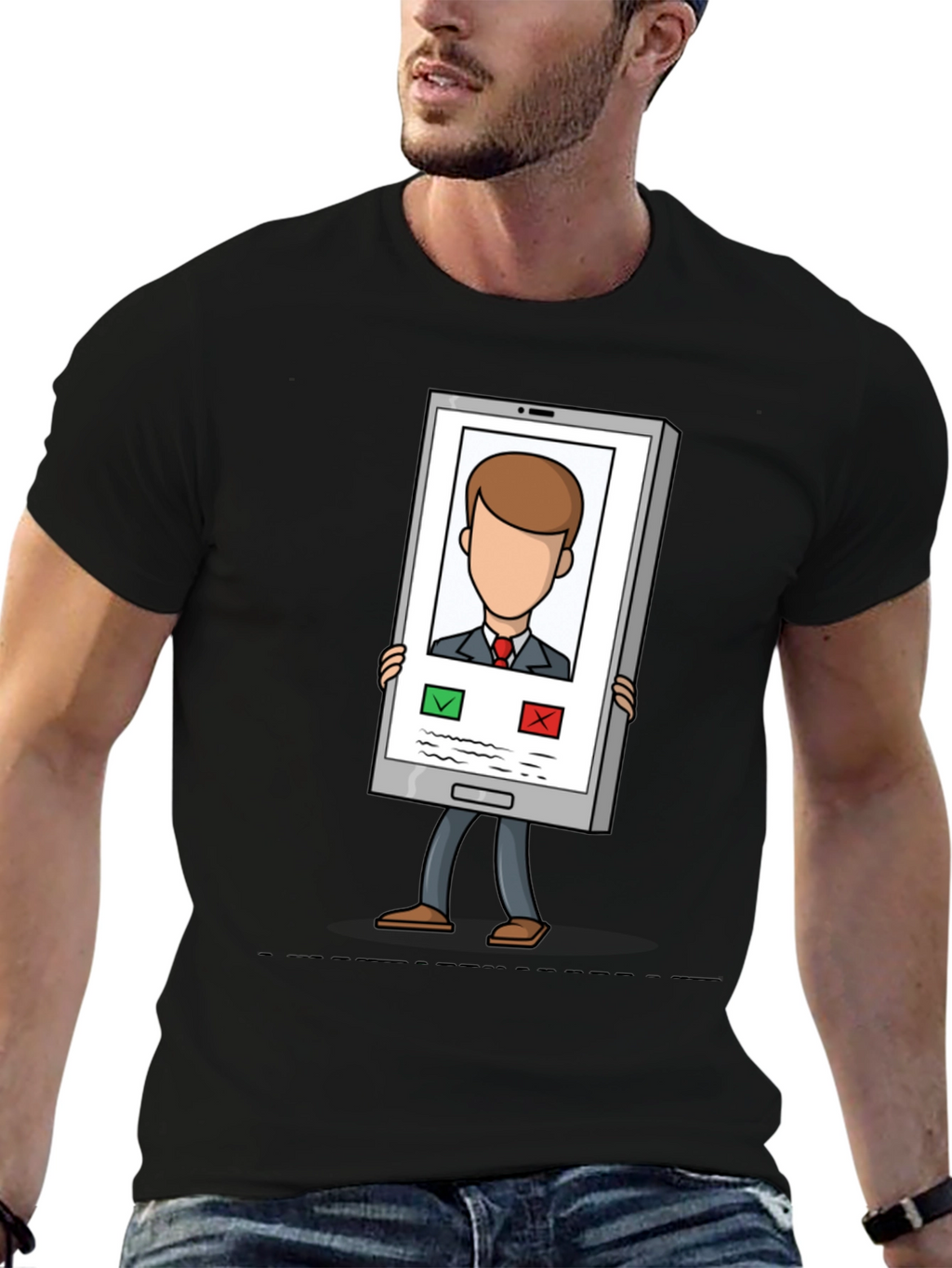 Funny Incoming Call T-Shirt - Trendy Cartoon Tee