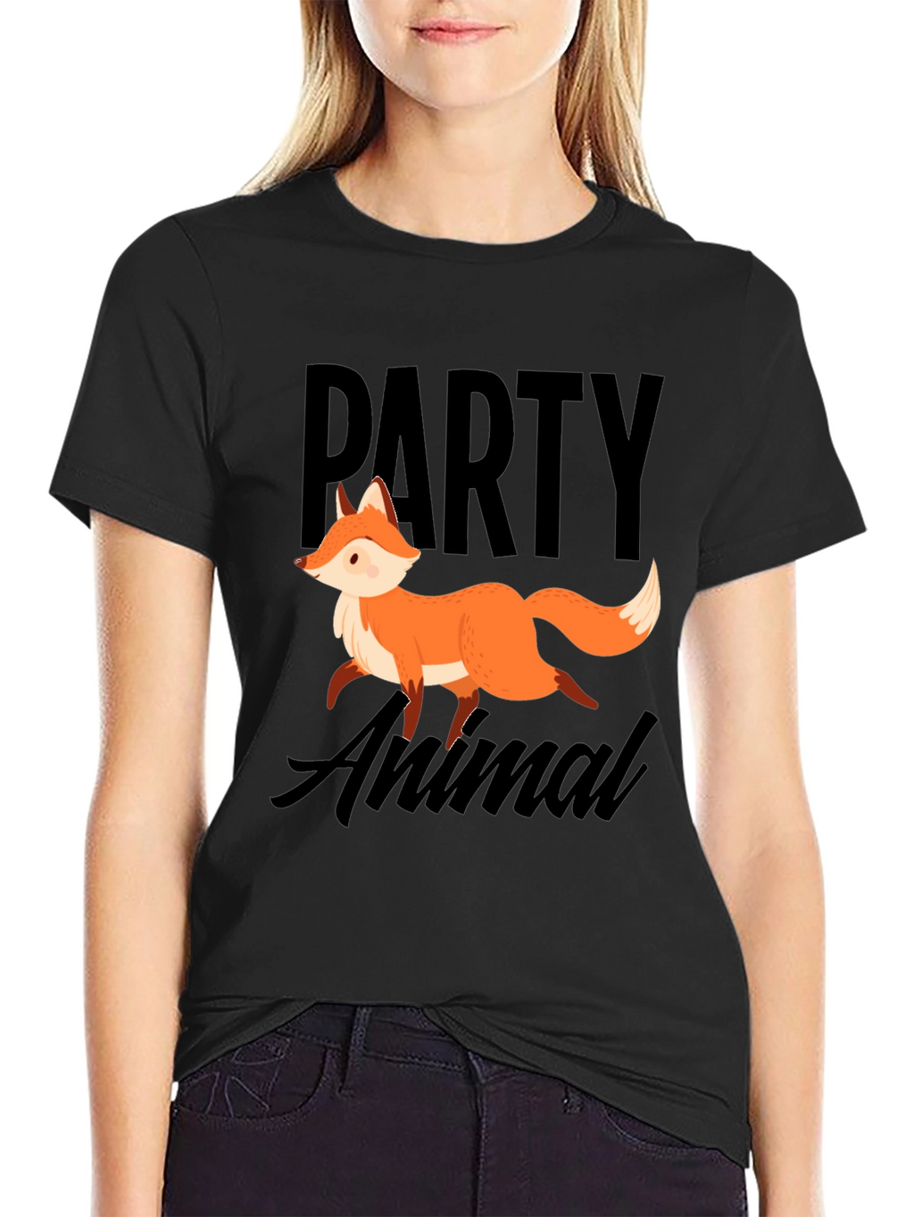 Party Animal Fox Graphic T-Shirt