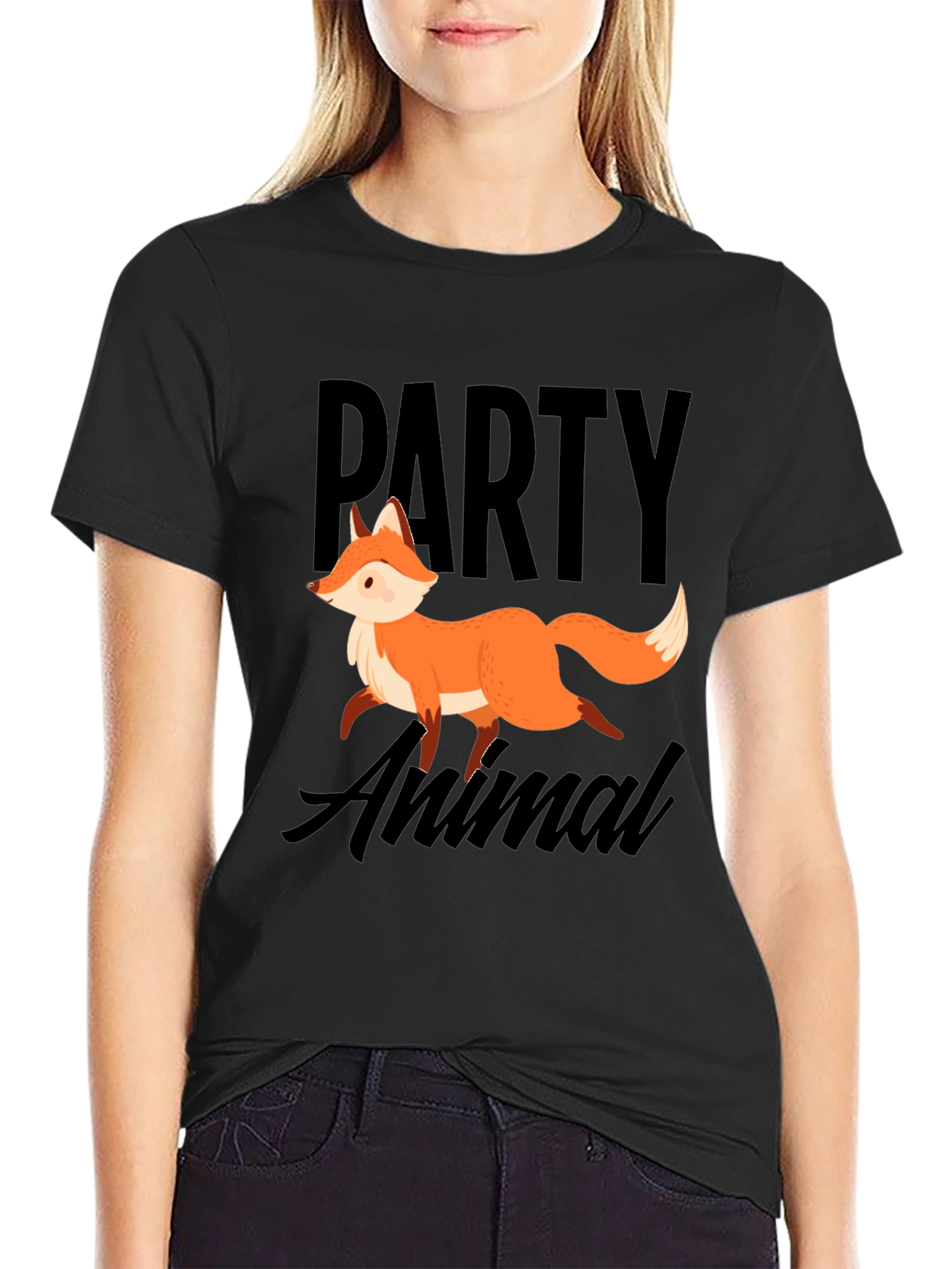 Party Animal Fox Graphic T-Shirt