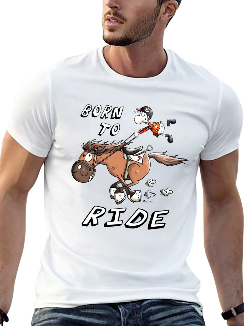 Born to Ride T-Shirt - Equestrian Cartoon