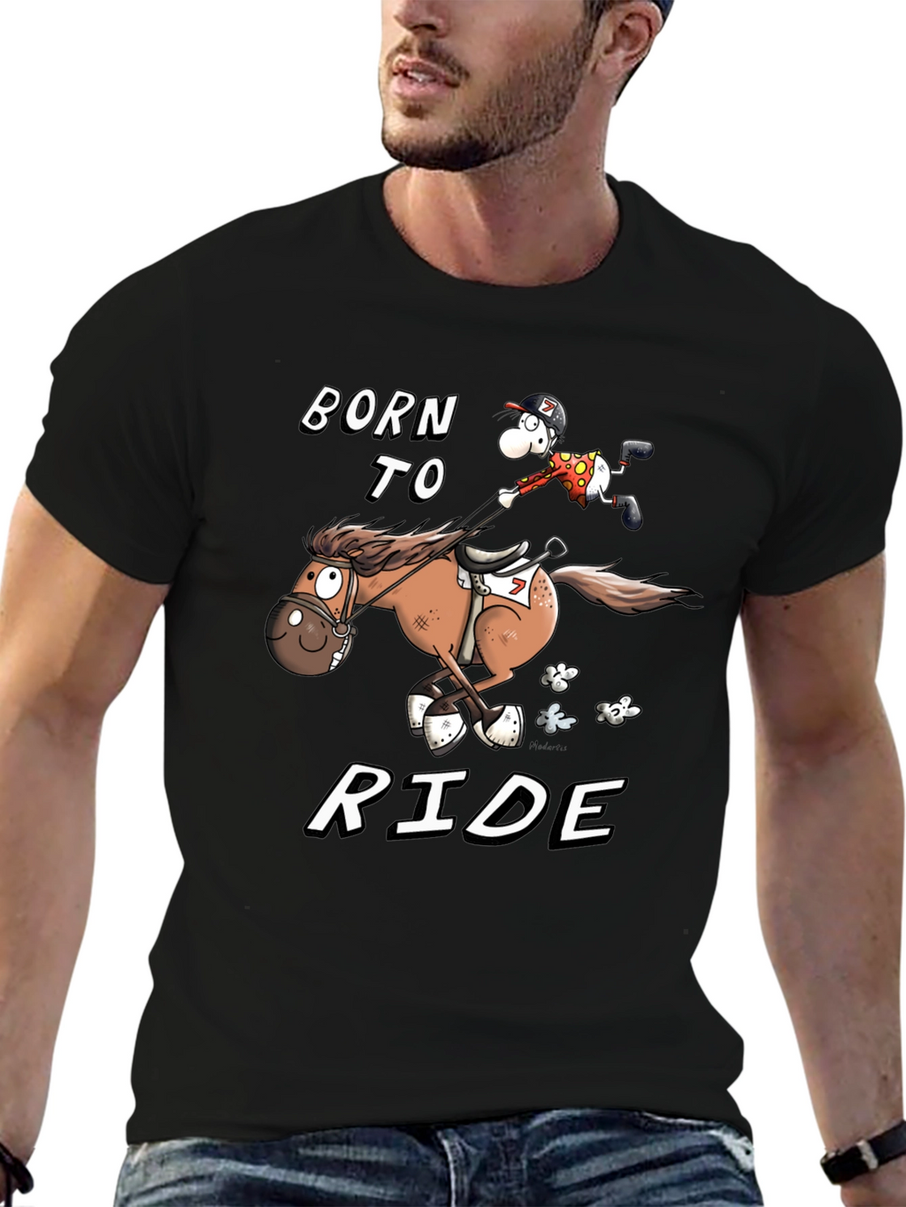 Born to Ride T-Shirt - Equestrian Cartoon