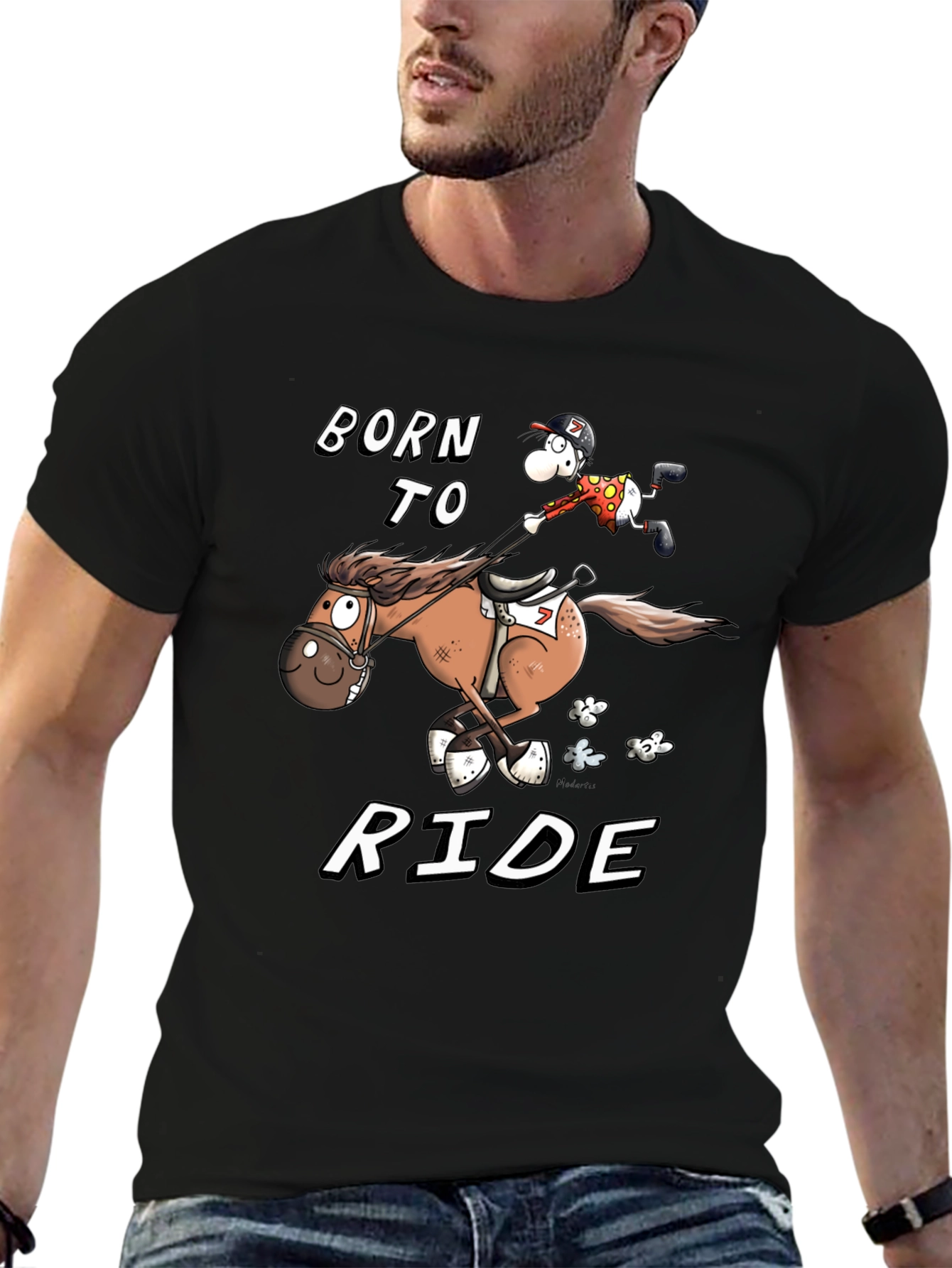 Born to Ride T-Shirt - Equestrian Cartoon