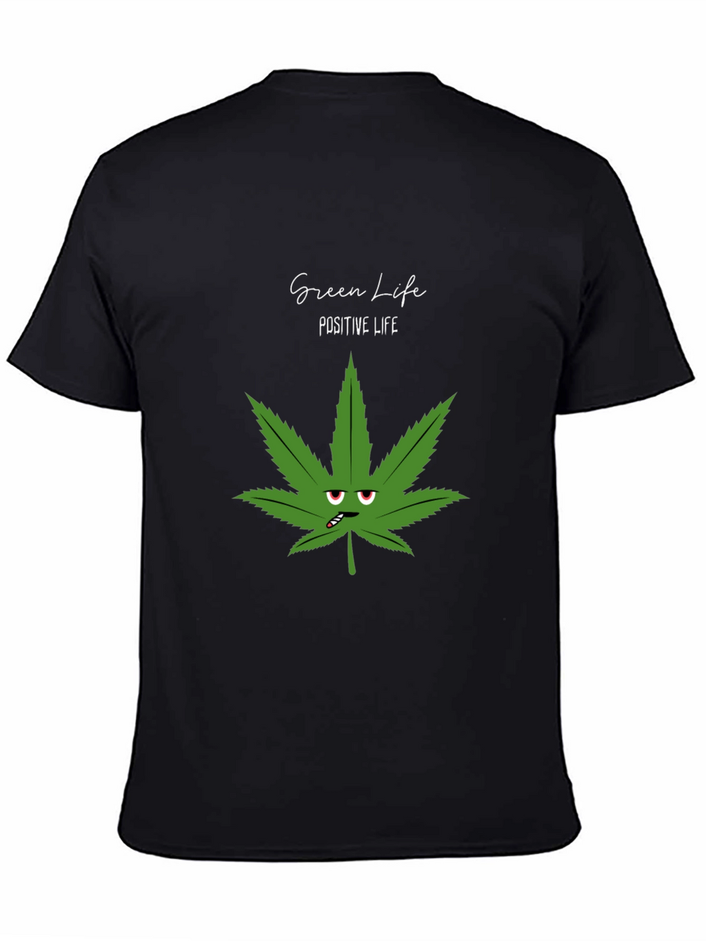 Green Life Positive Life Black Graphic Tee