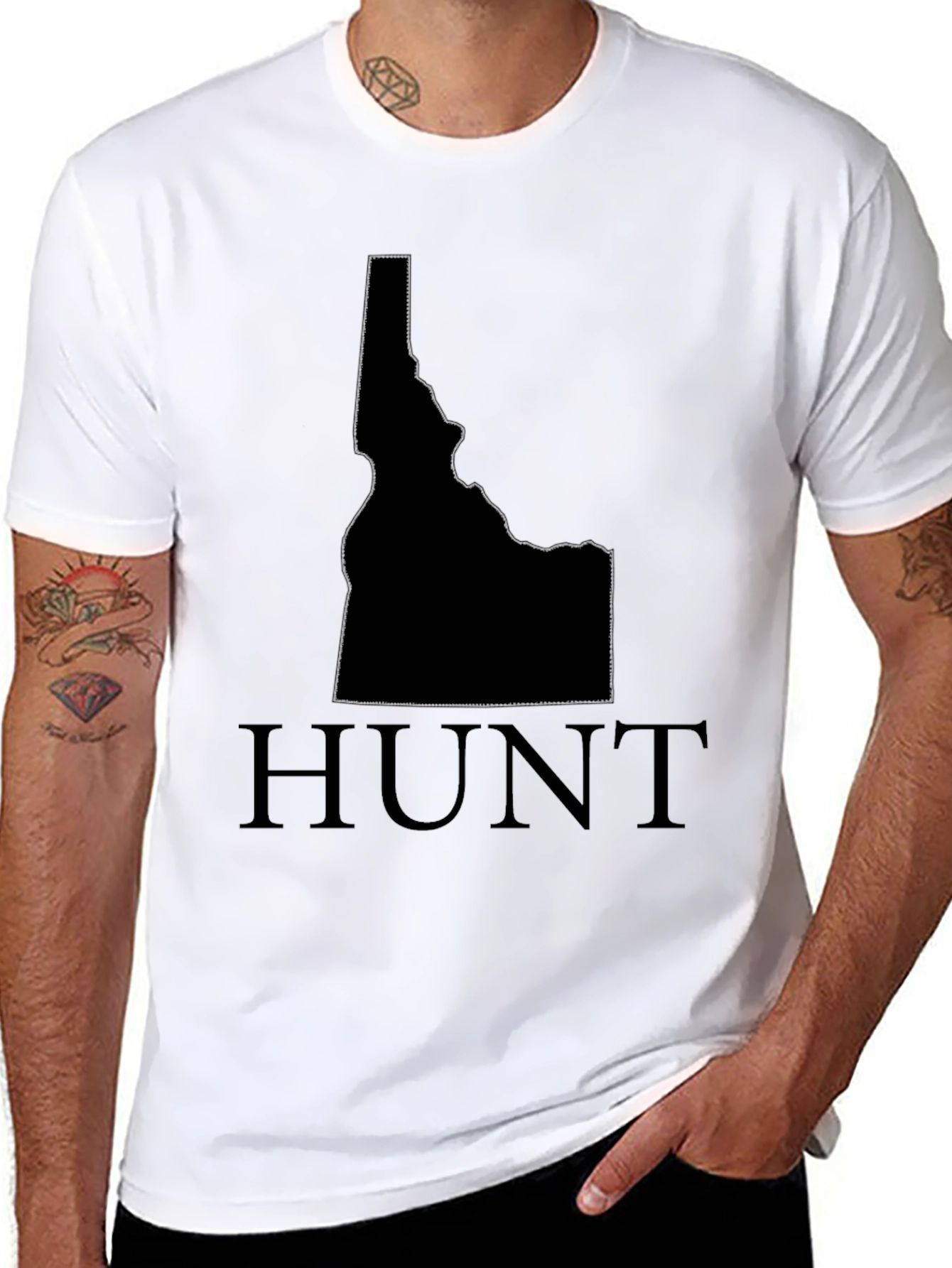 Idaho Hunt T-Shirt - State Outline Graphic Tee