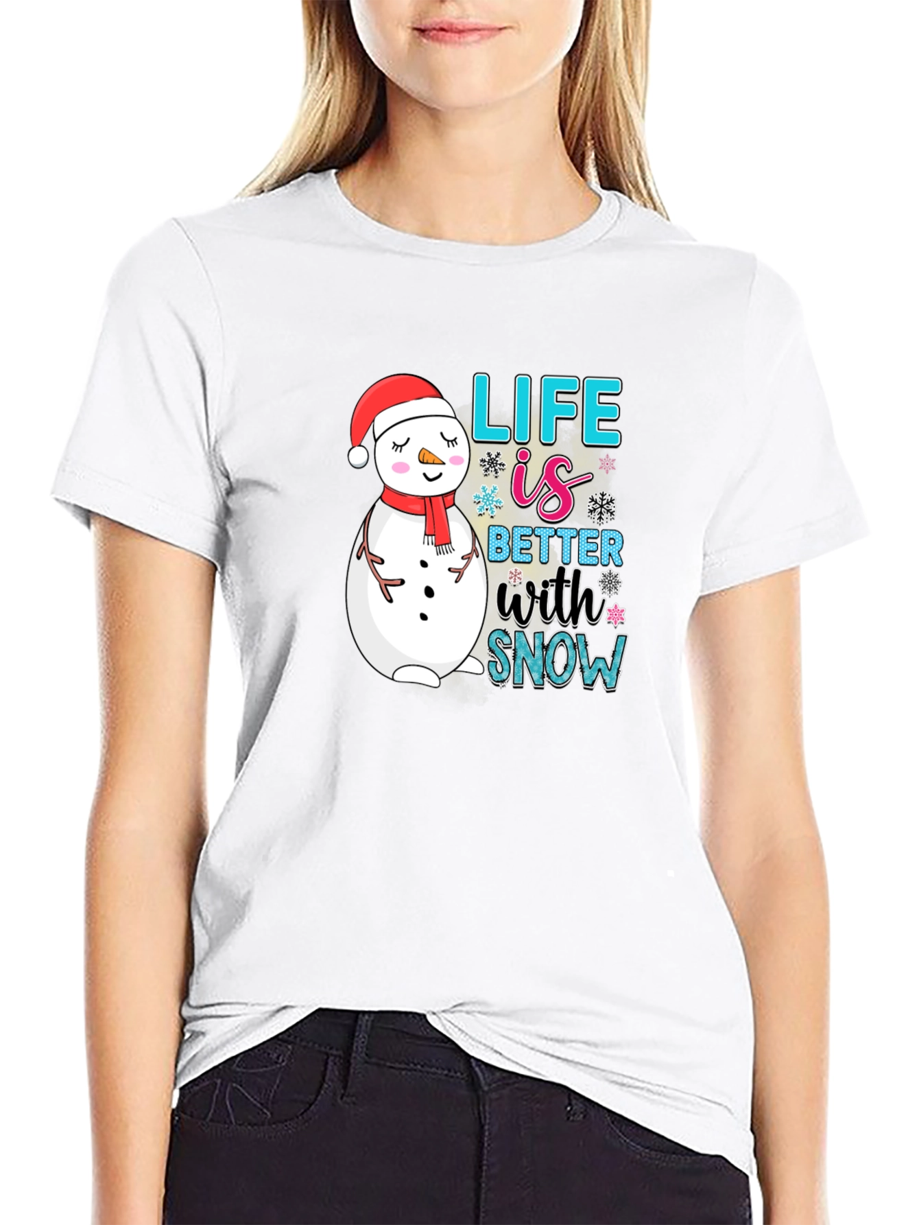 Snowman Graphic Tee - Life is Better With Snow