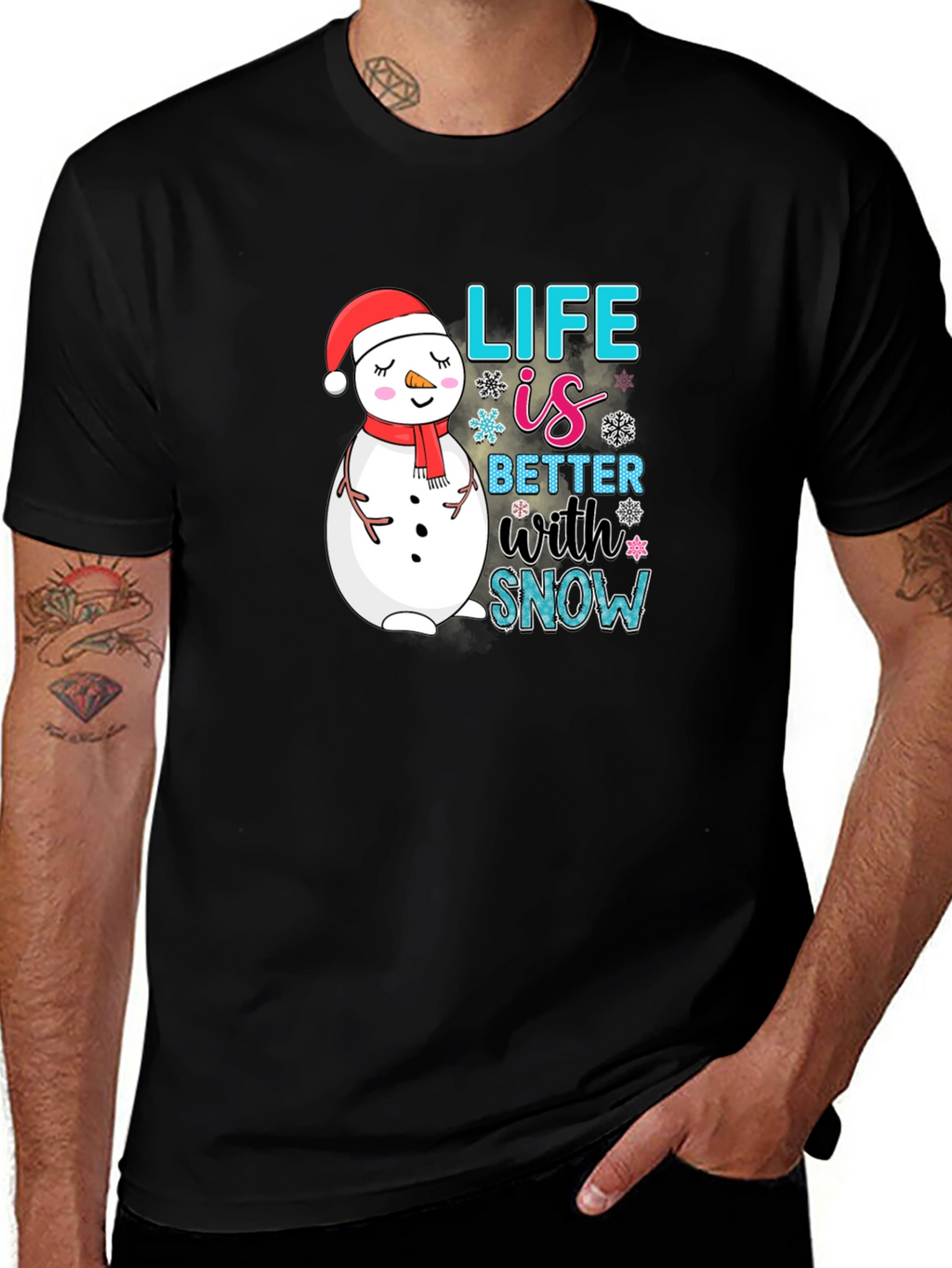 Snowman Graphic Tee - Life is Better With Snow