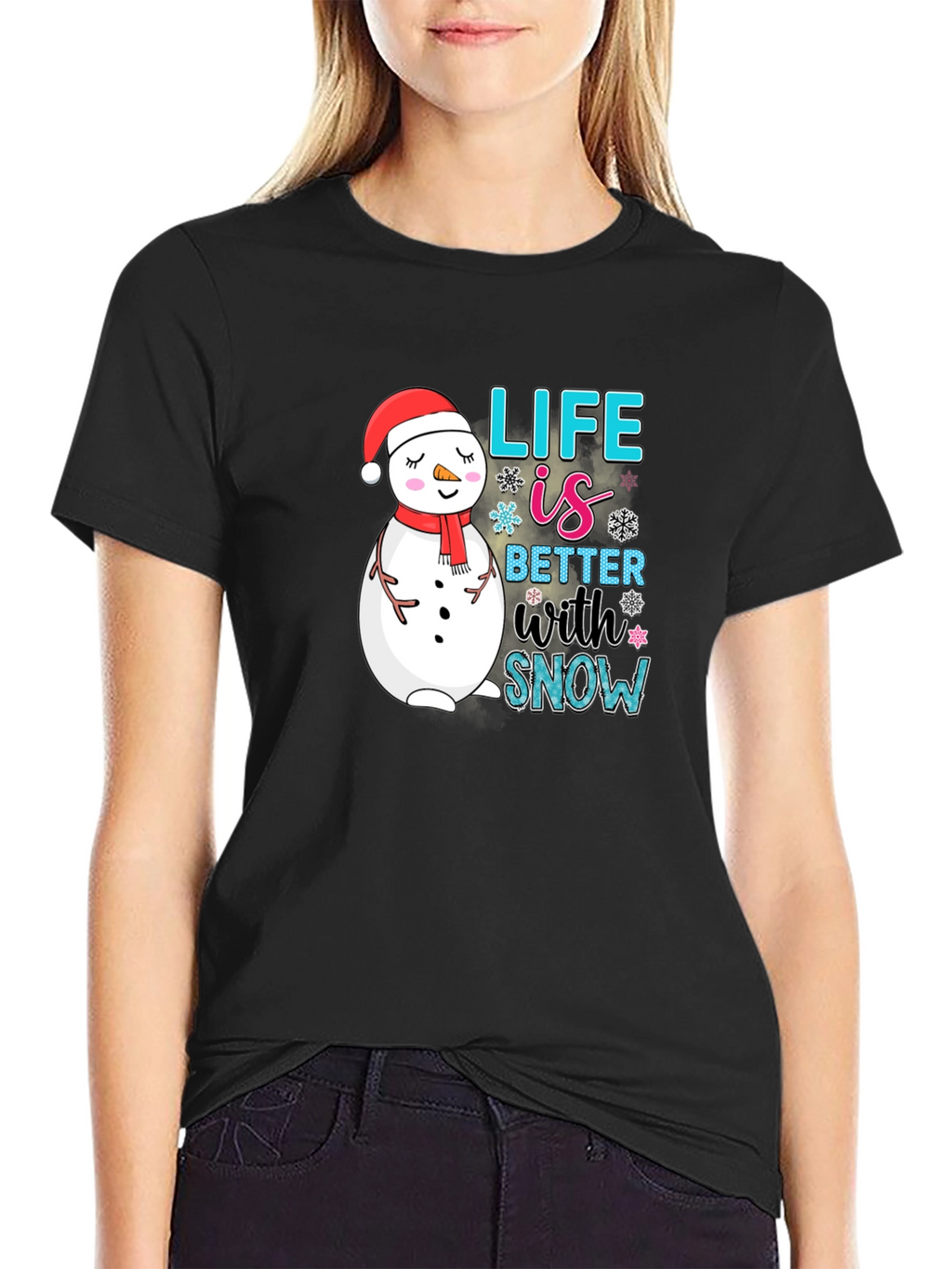Snowman Graphic Tee - Life is Better With Snow