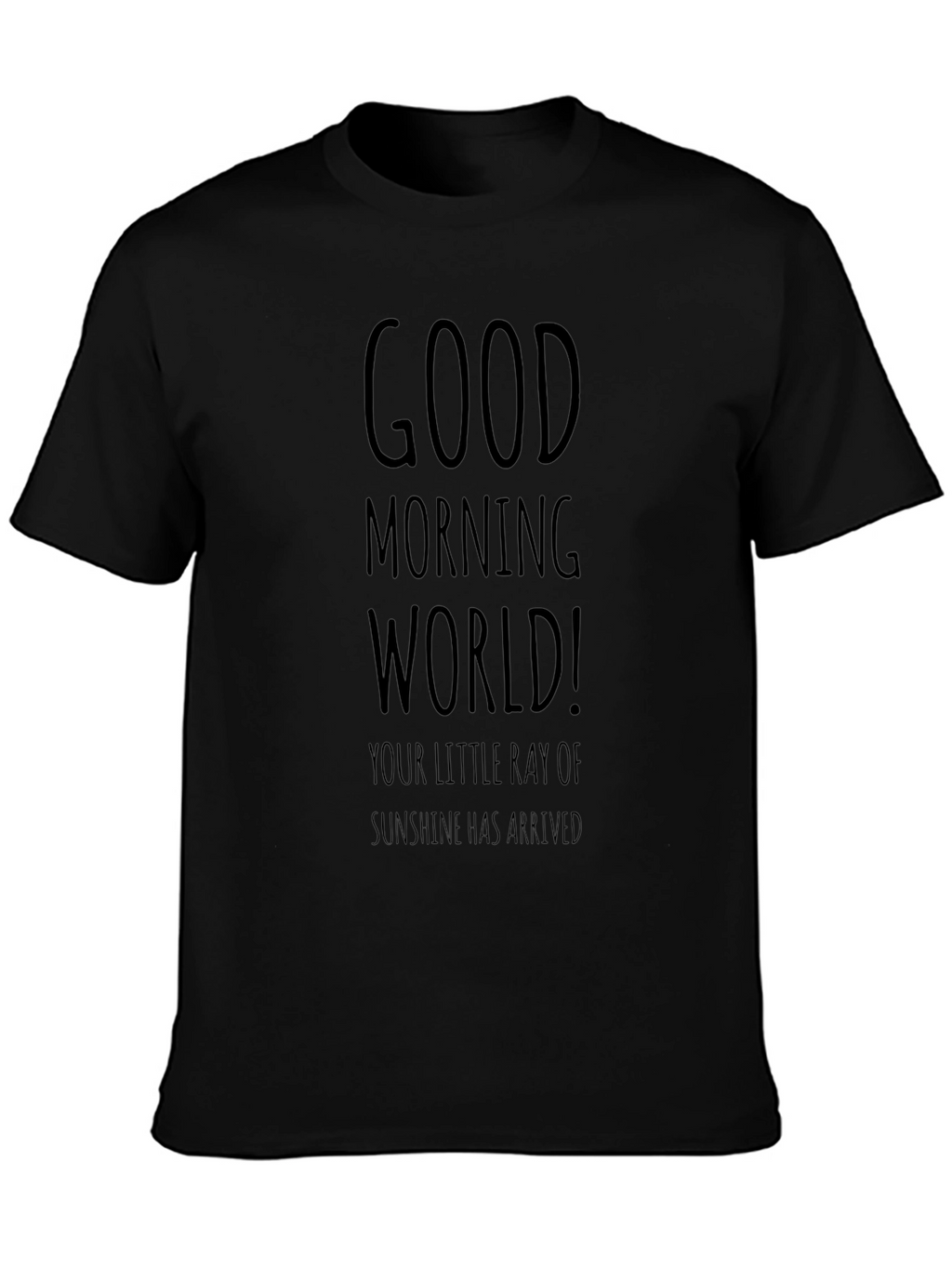 Good Morning World Graphic Tee - Black