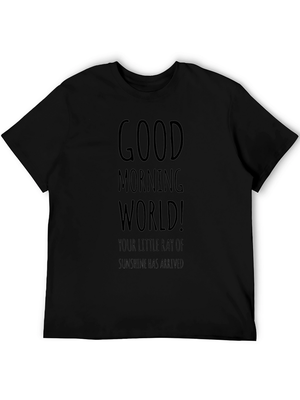 Good Morning World Graphic Tee - Black