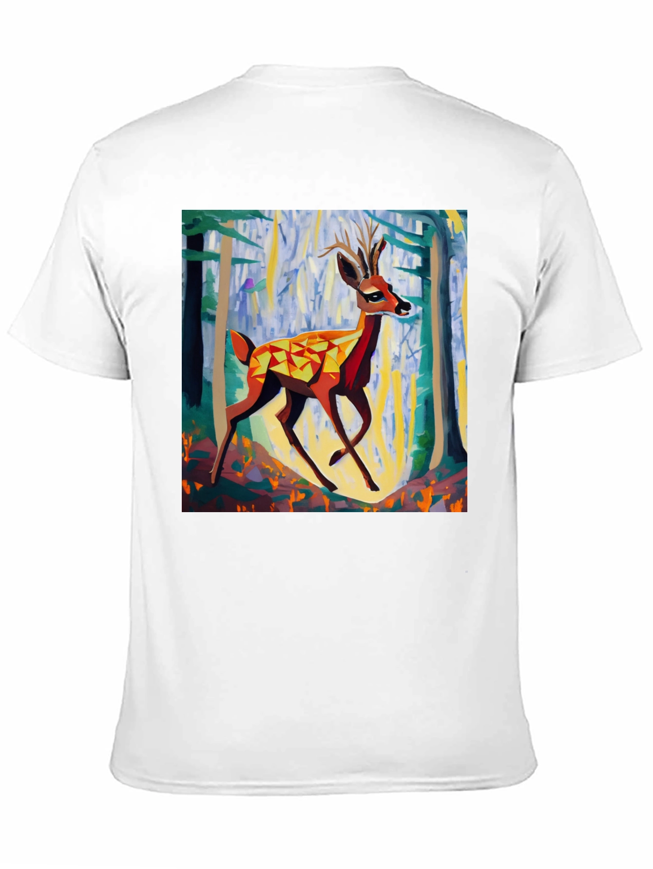 Geometric Deer Graphic Tee - Modern Art T-Shirt