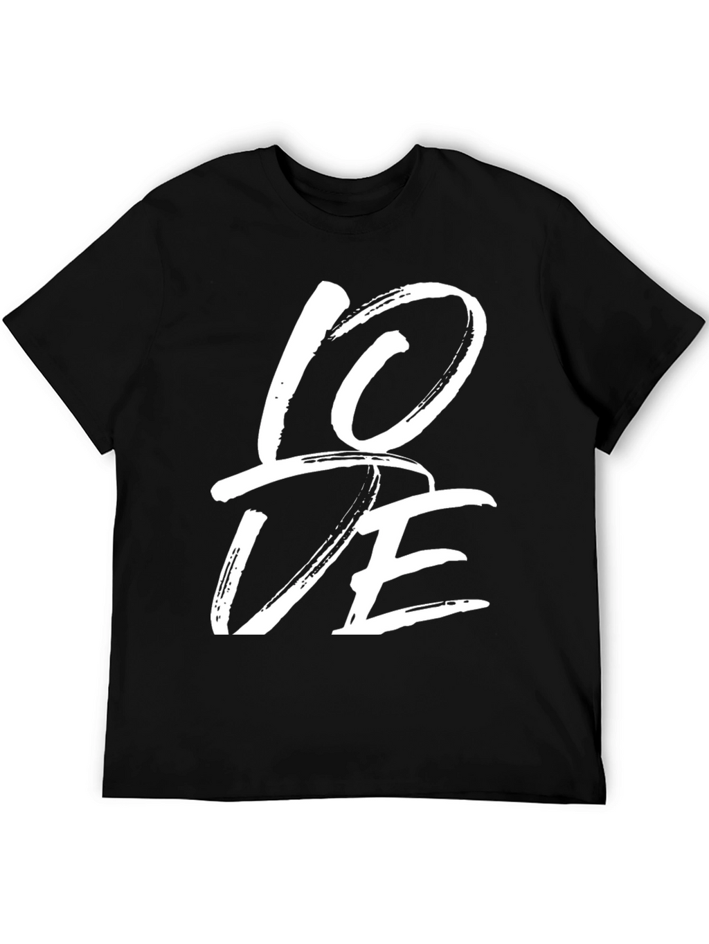 LOVE Graphic Print T-Shirt - Casual Black Tee