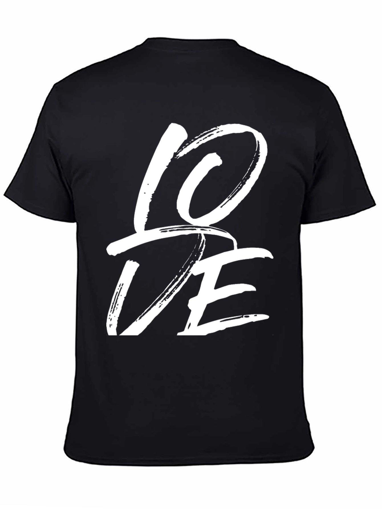 LOVE Graphic Print T-Shirt - Casual Black Tee