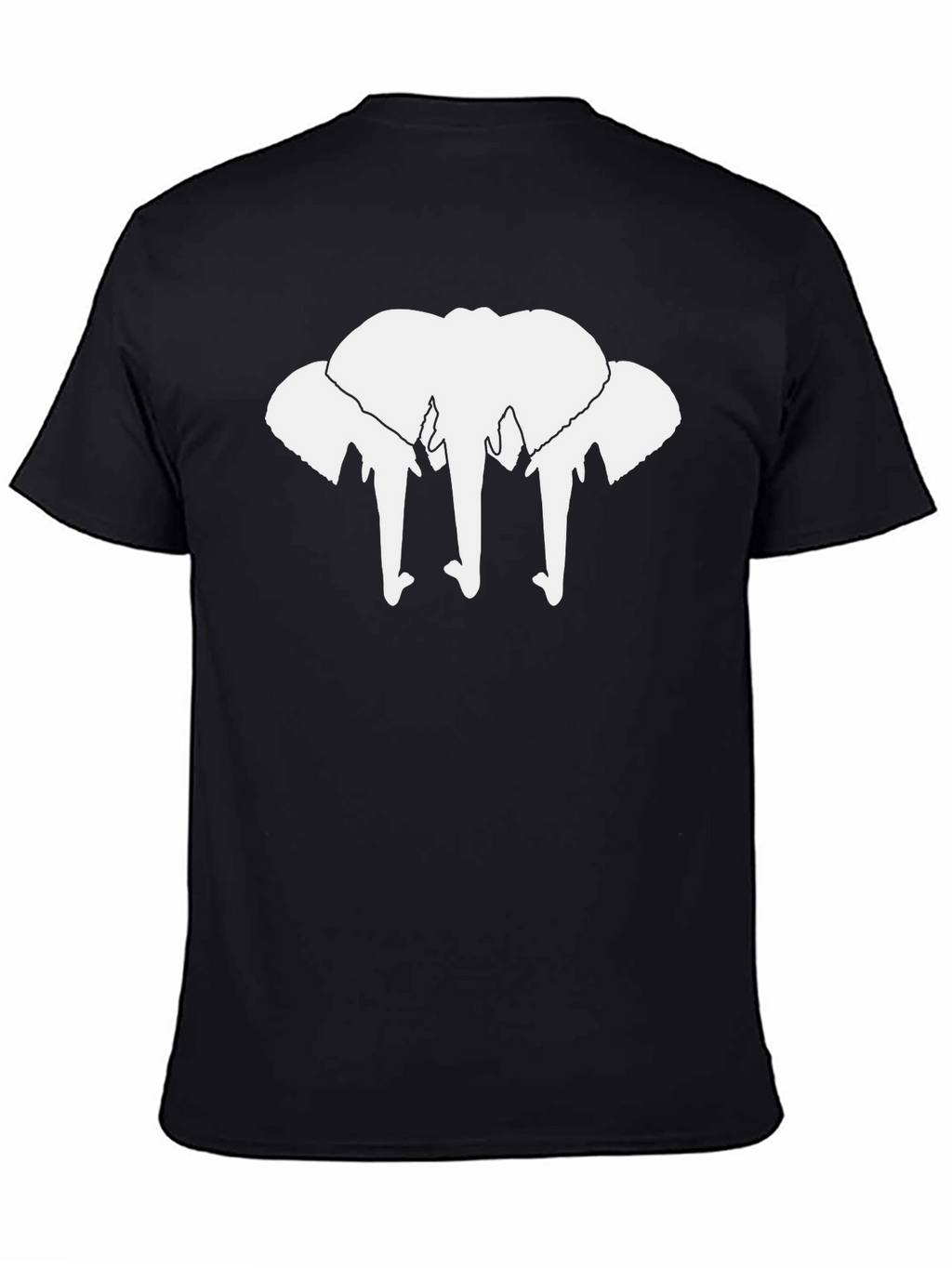 Elephant Silhouette Graphic Tee - Black