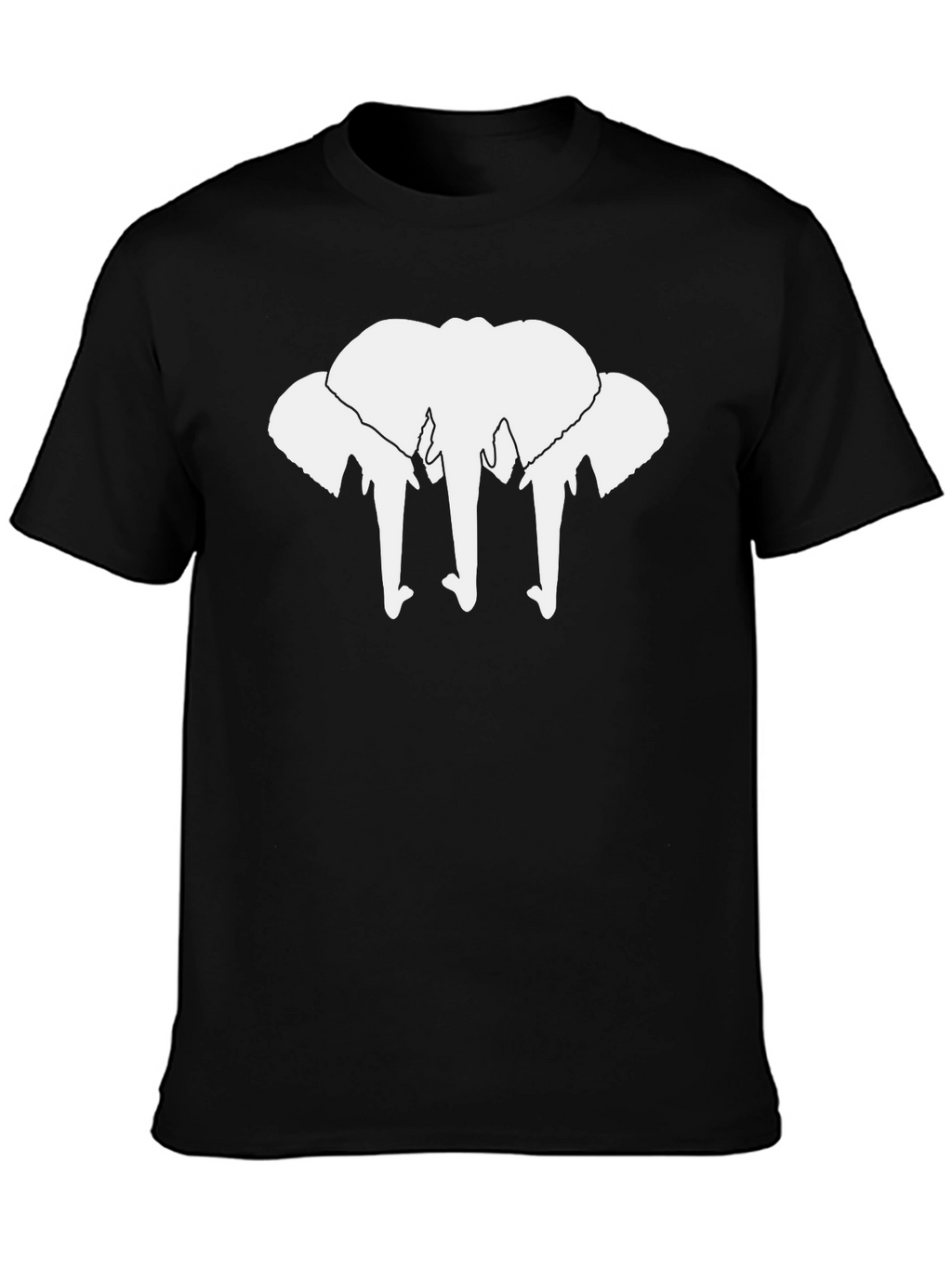 Elephant Silhouette Graphic Tee - Black