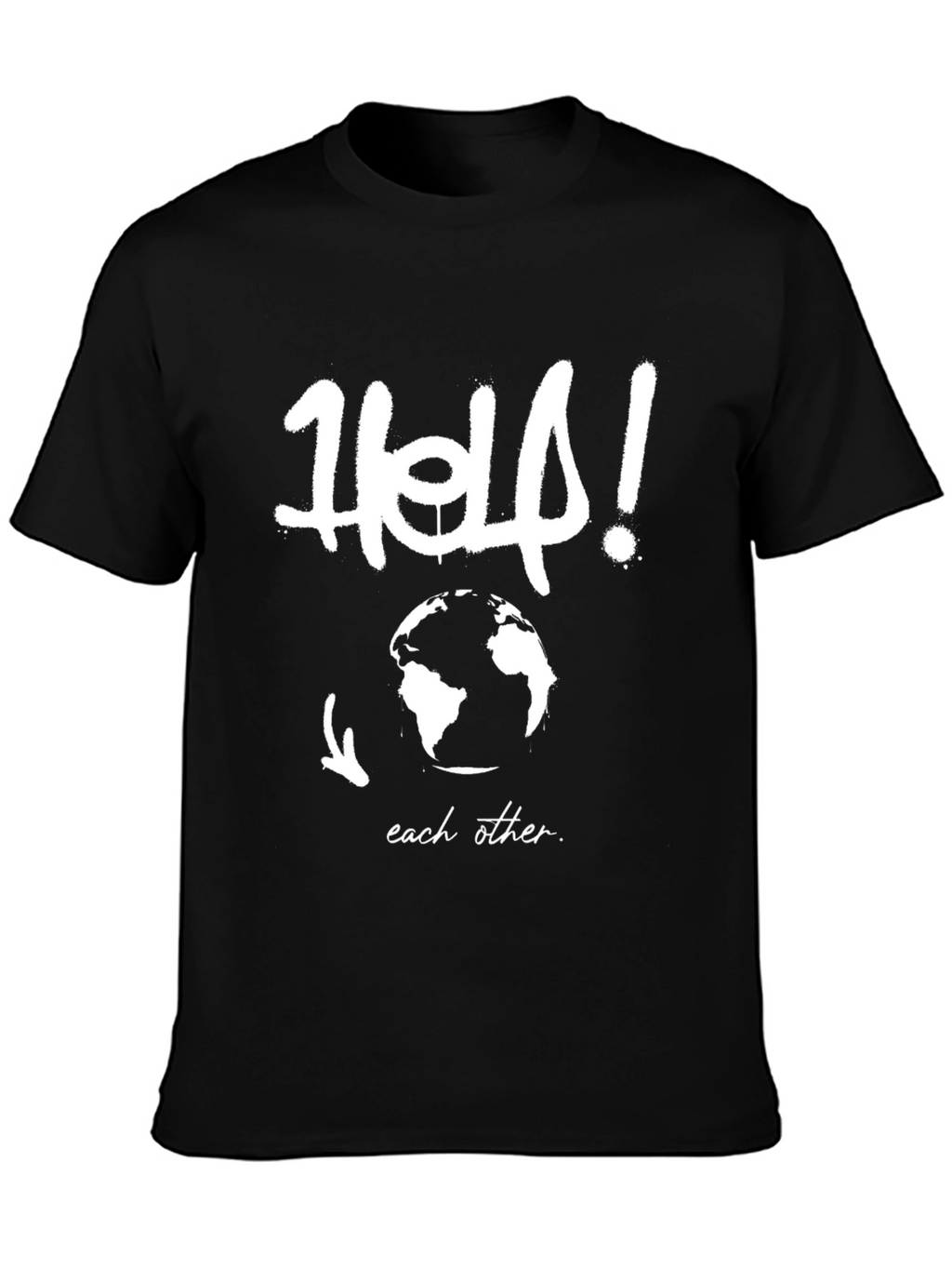Help Each Other Black Graphic Tee