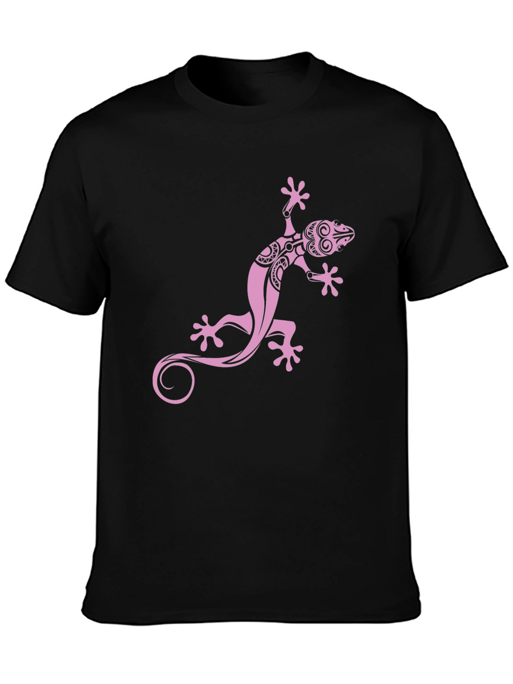 Black Tee with Pink Gecko Graphic