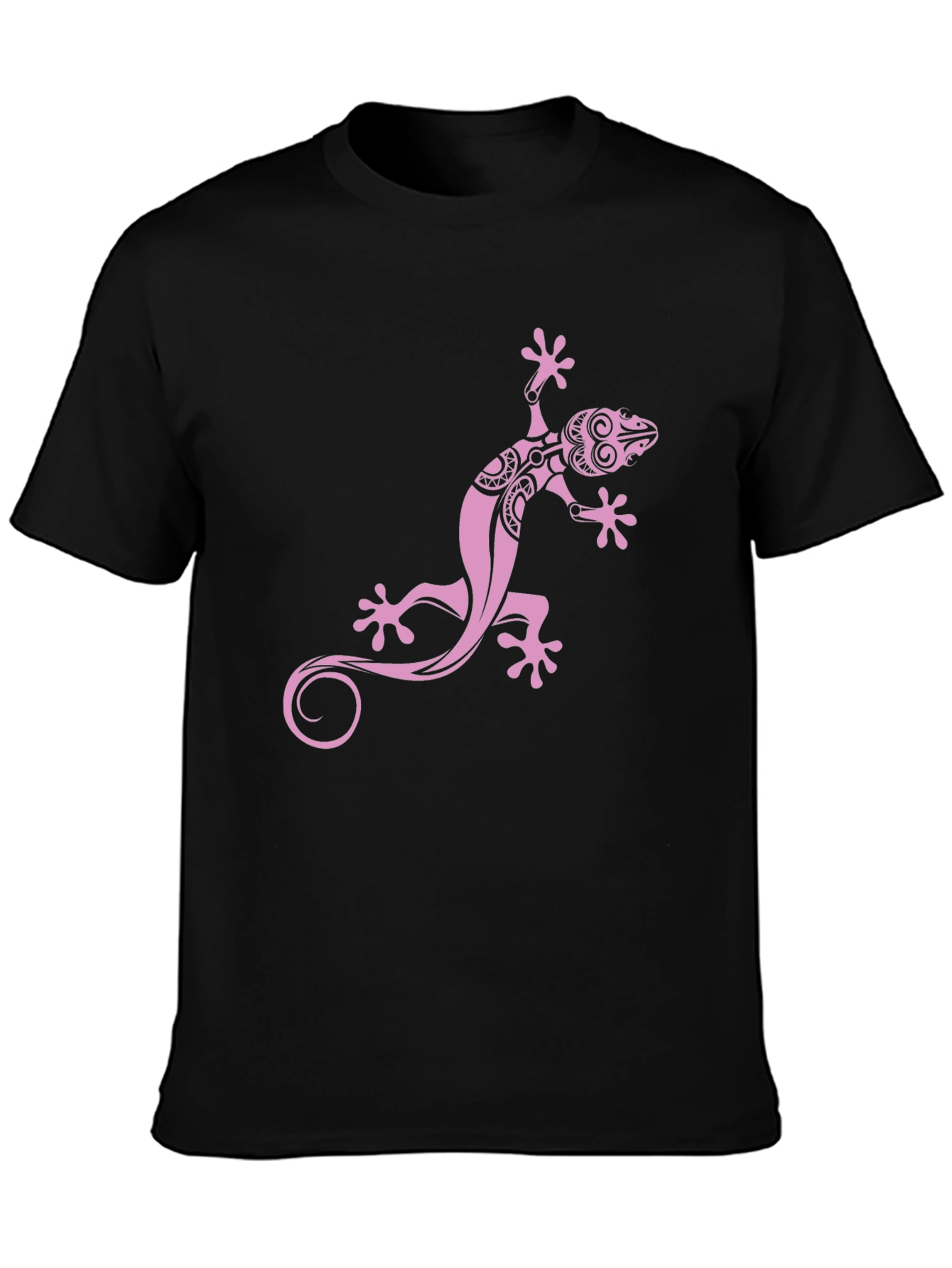 Black Tee with Pink Gecko Graphic