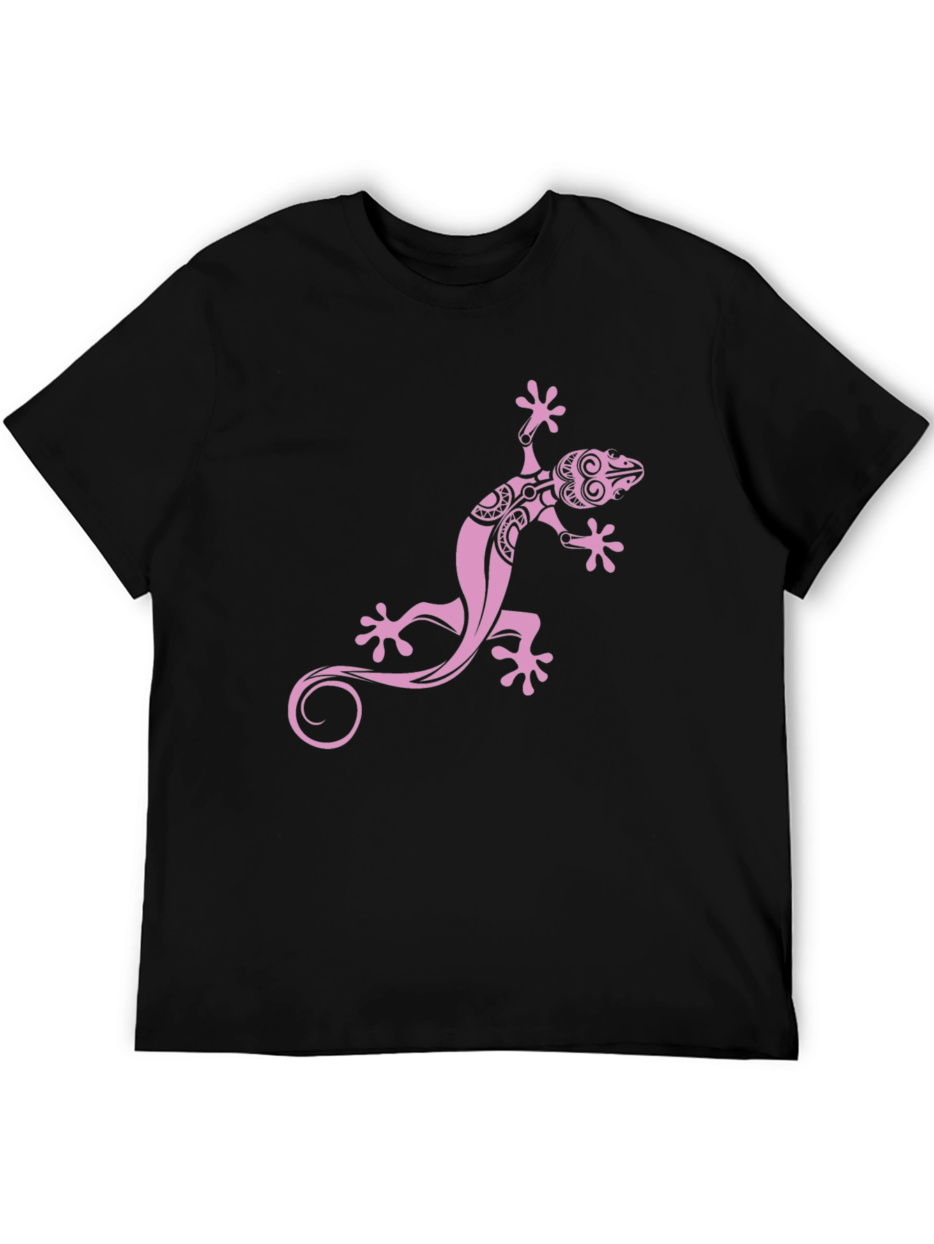 Black Tee with Pink Gecko Graphic
