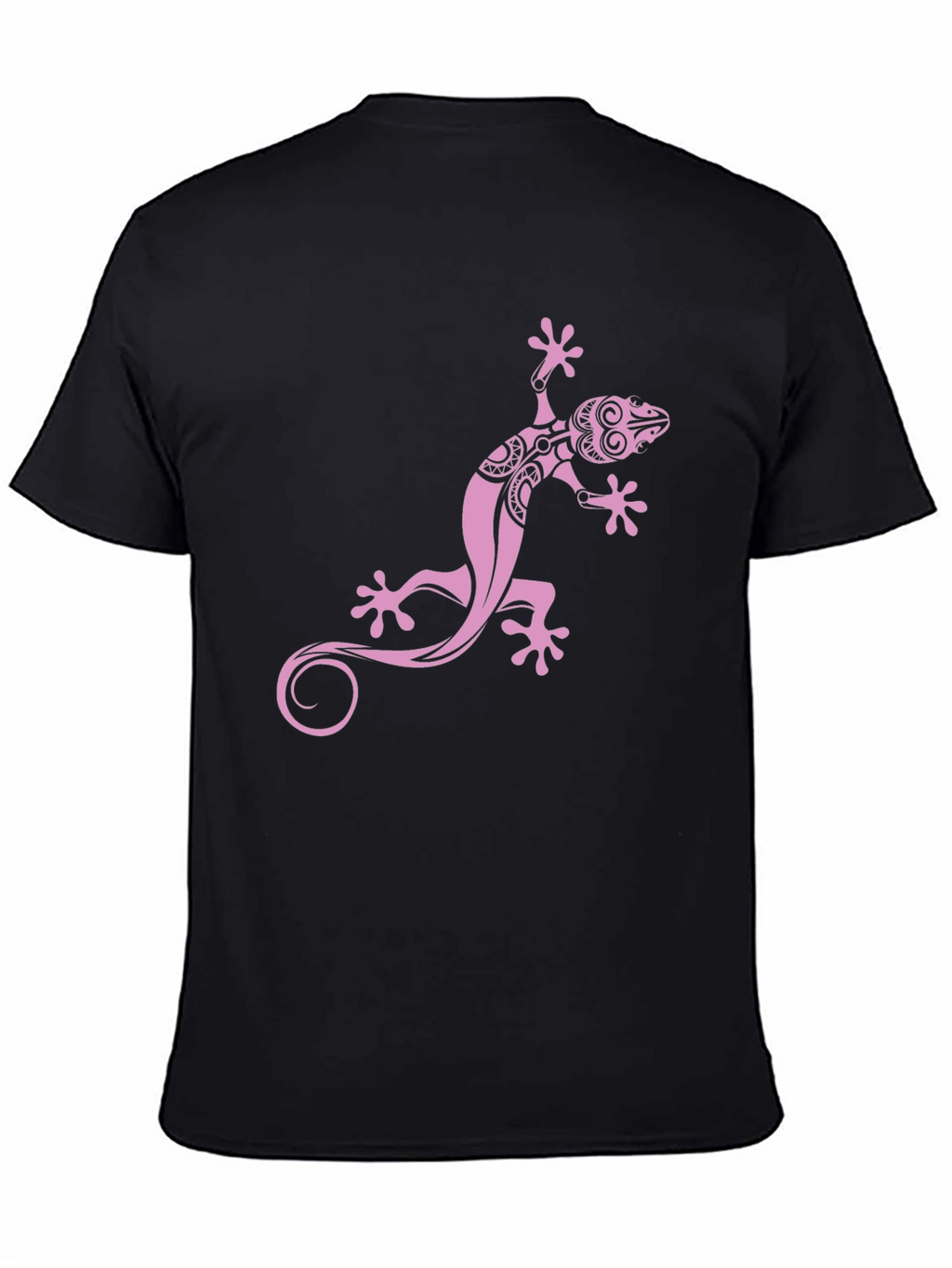Black Tee with Pink Gecko Graphic