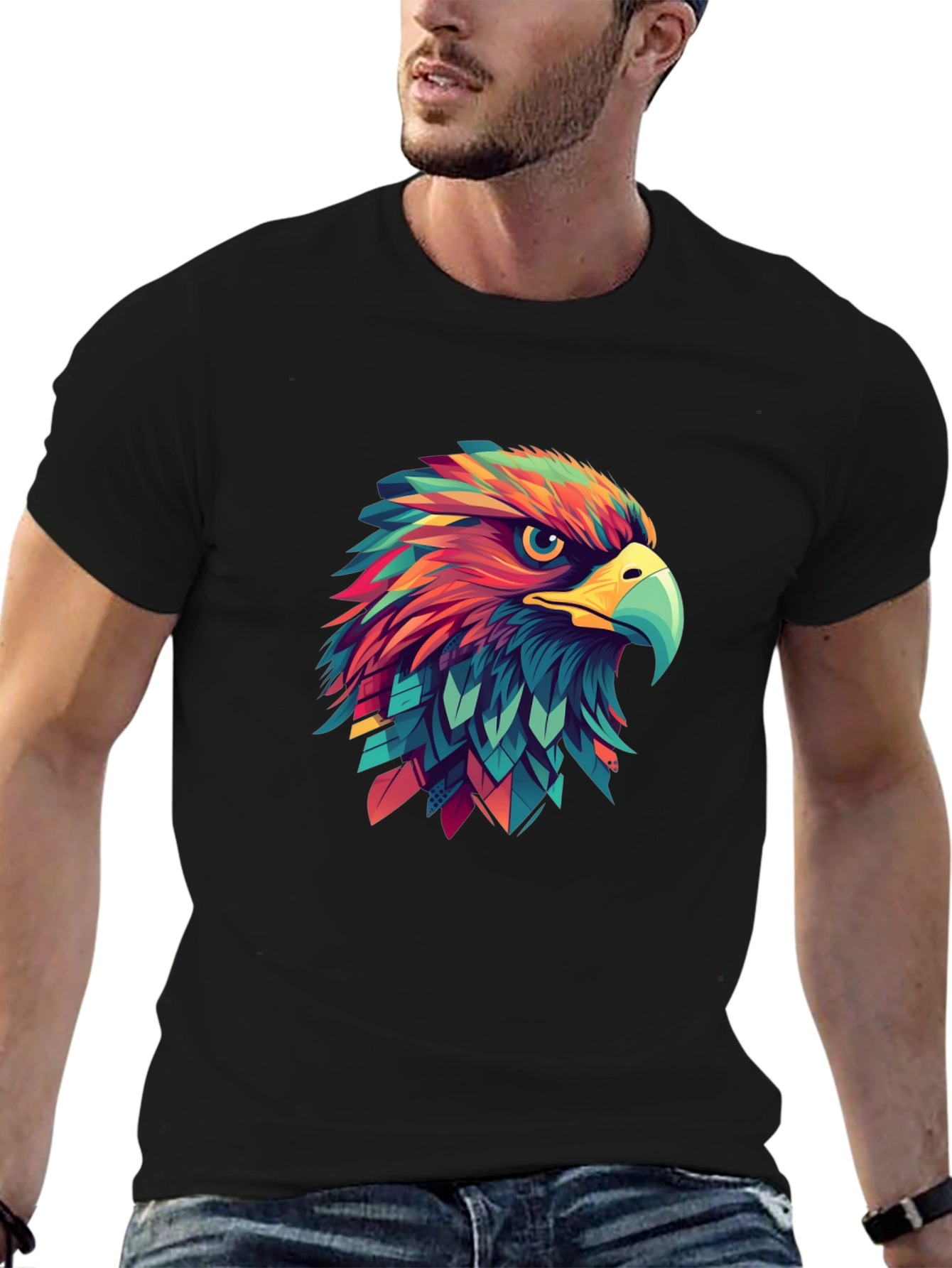 Bold Eagle Graphic Tee - Unique Colorful Design