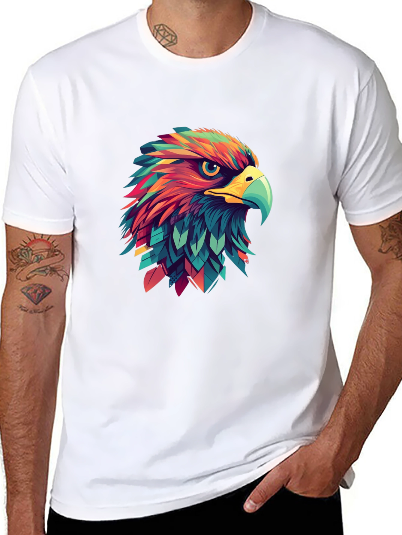 Bold Eagle Graphic Tee - Unique Colorful Design