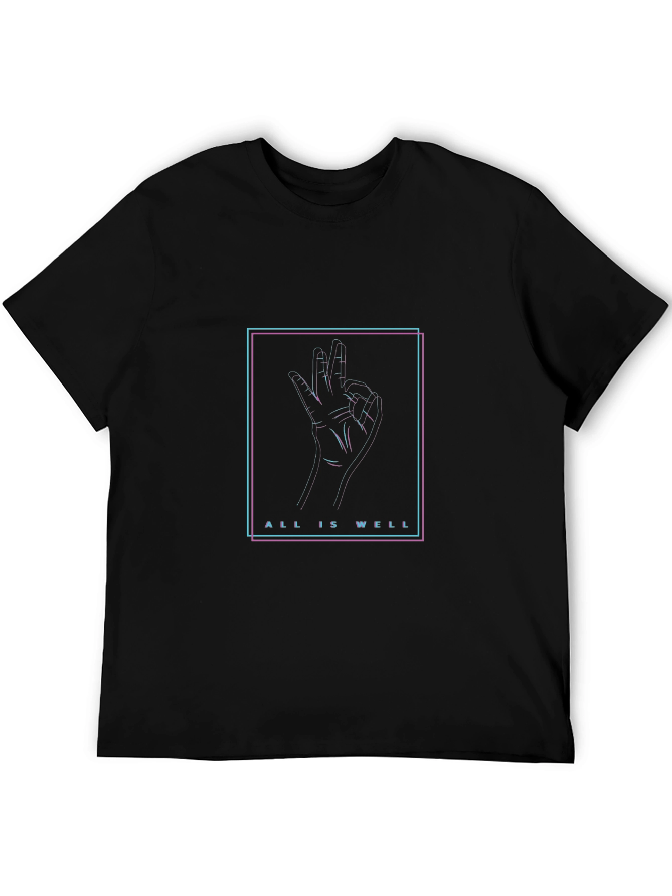 All is Well Graphic Tee - Black Cotton Comfort