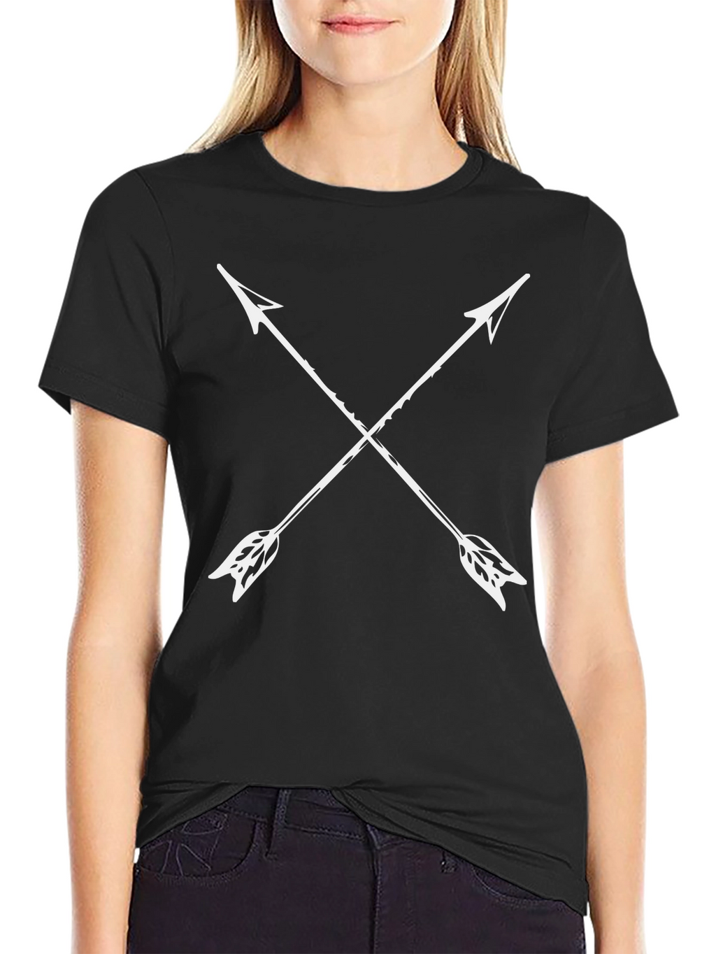 Crossed Arrow Graphic Tee - Stylish Black T-Shirt