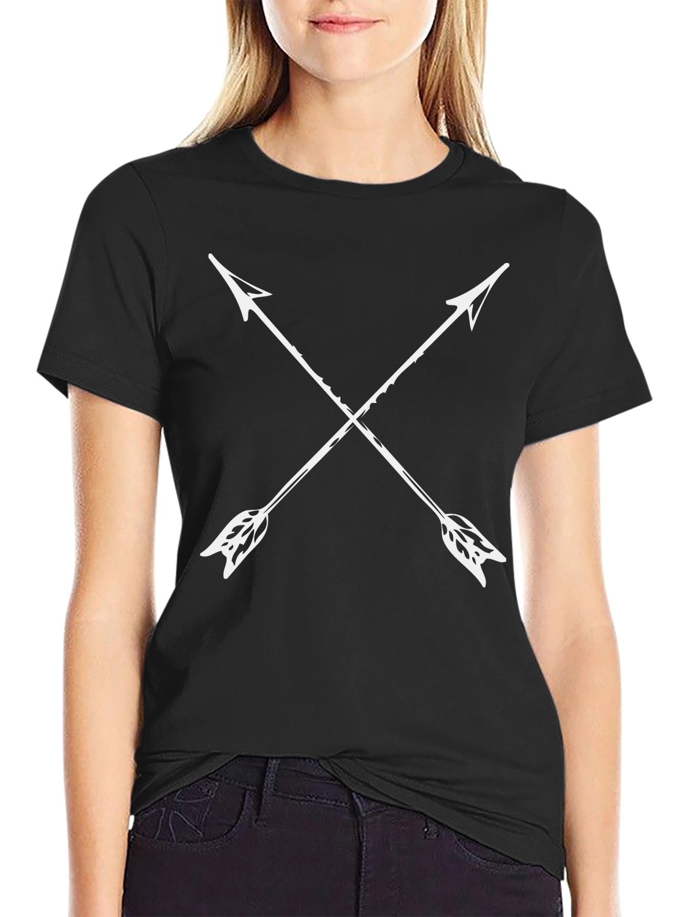 Crossed Arrow Graphic Tee - Stylish Black T-Shirt