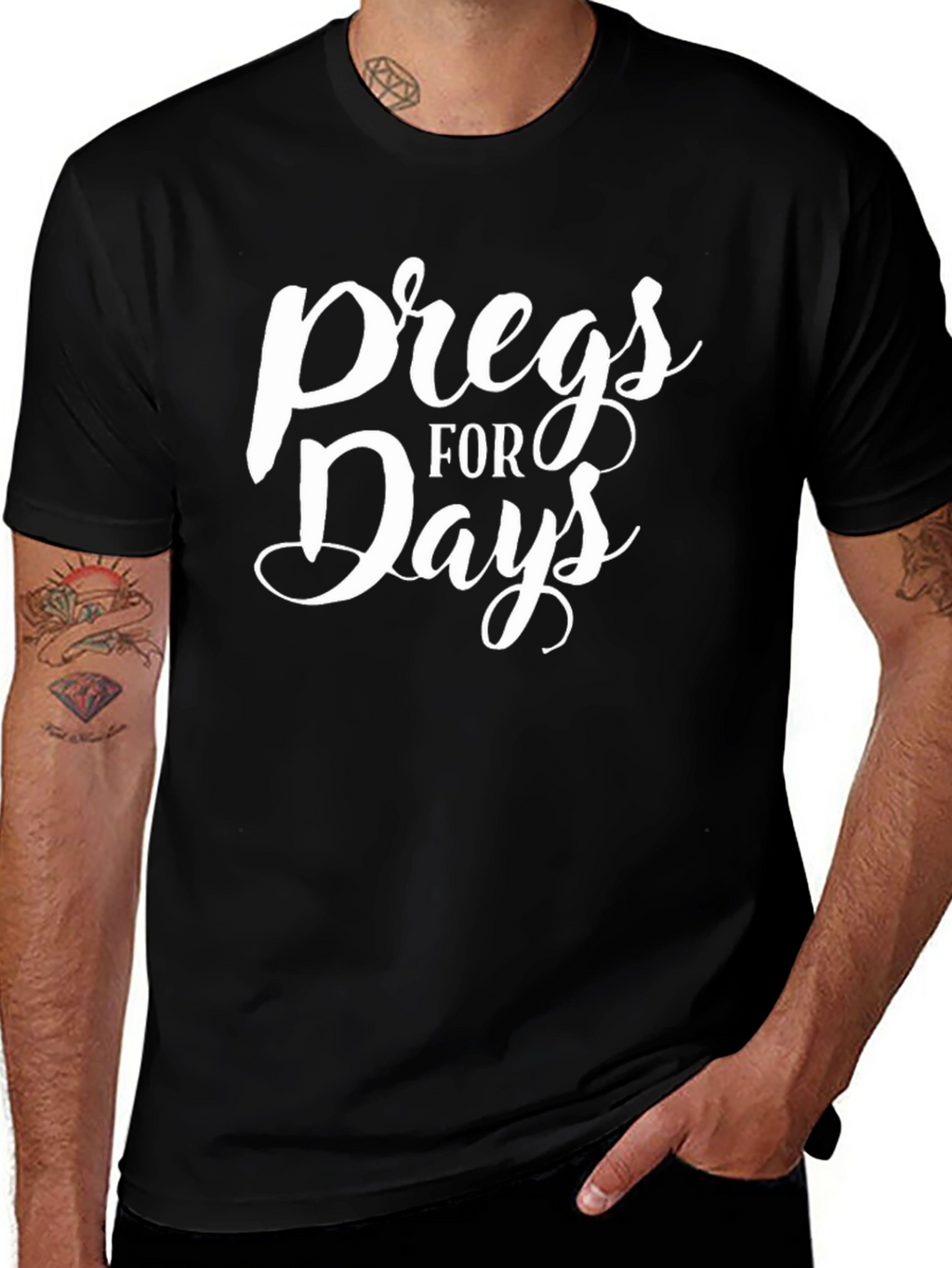 Pregs For Days Black Graphic Tee