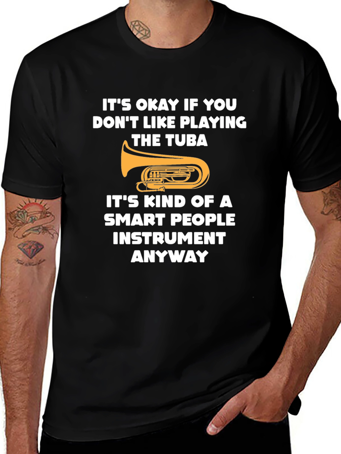 Funny Tuba Player Smart People Instrument Graphic Tee
