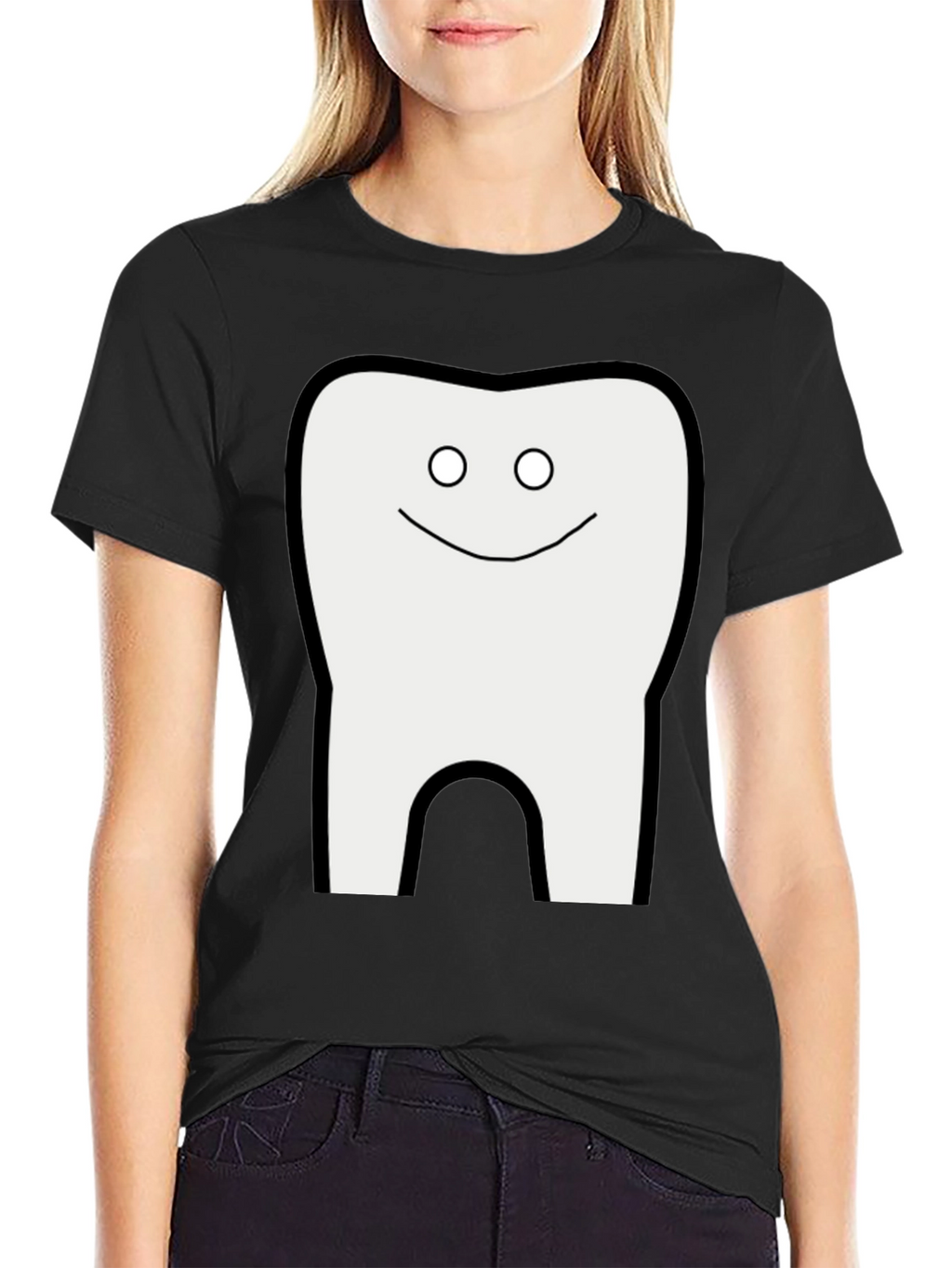 Funny Tooth Graphic T-Shirt - Black Cotton Tee