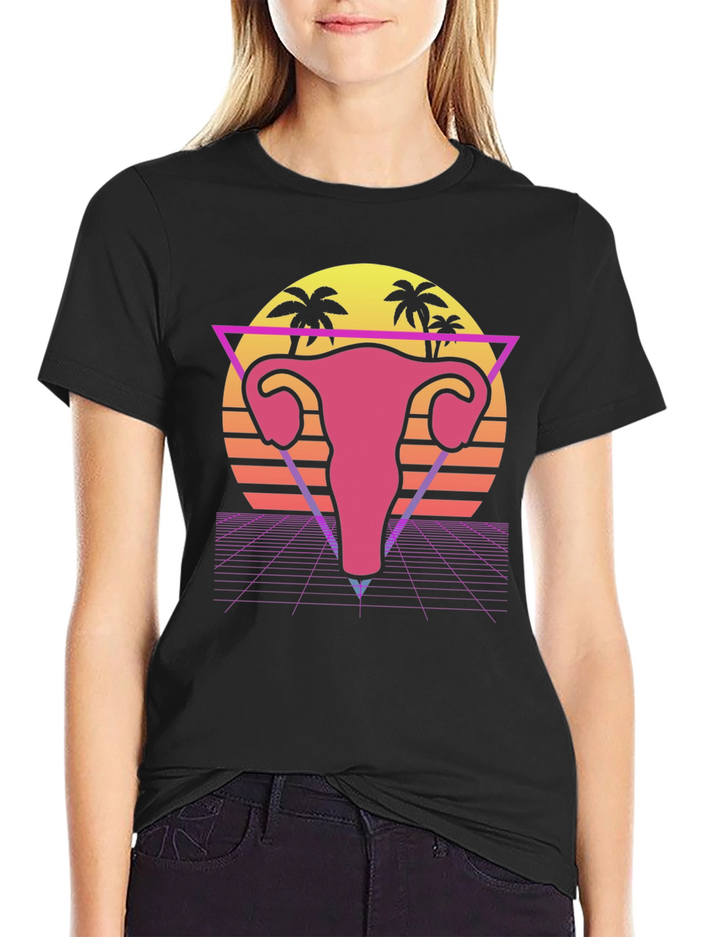 Retro Uterus T-Shirt - 80s Style Anatomy Tee