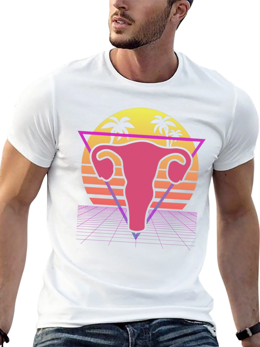 Retro Uterus T-Shirt - 80s Style Anatomy Tee