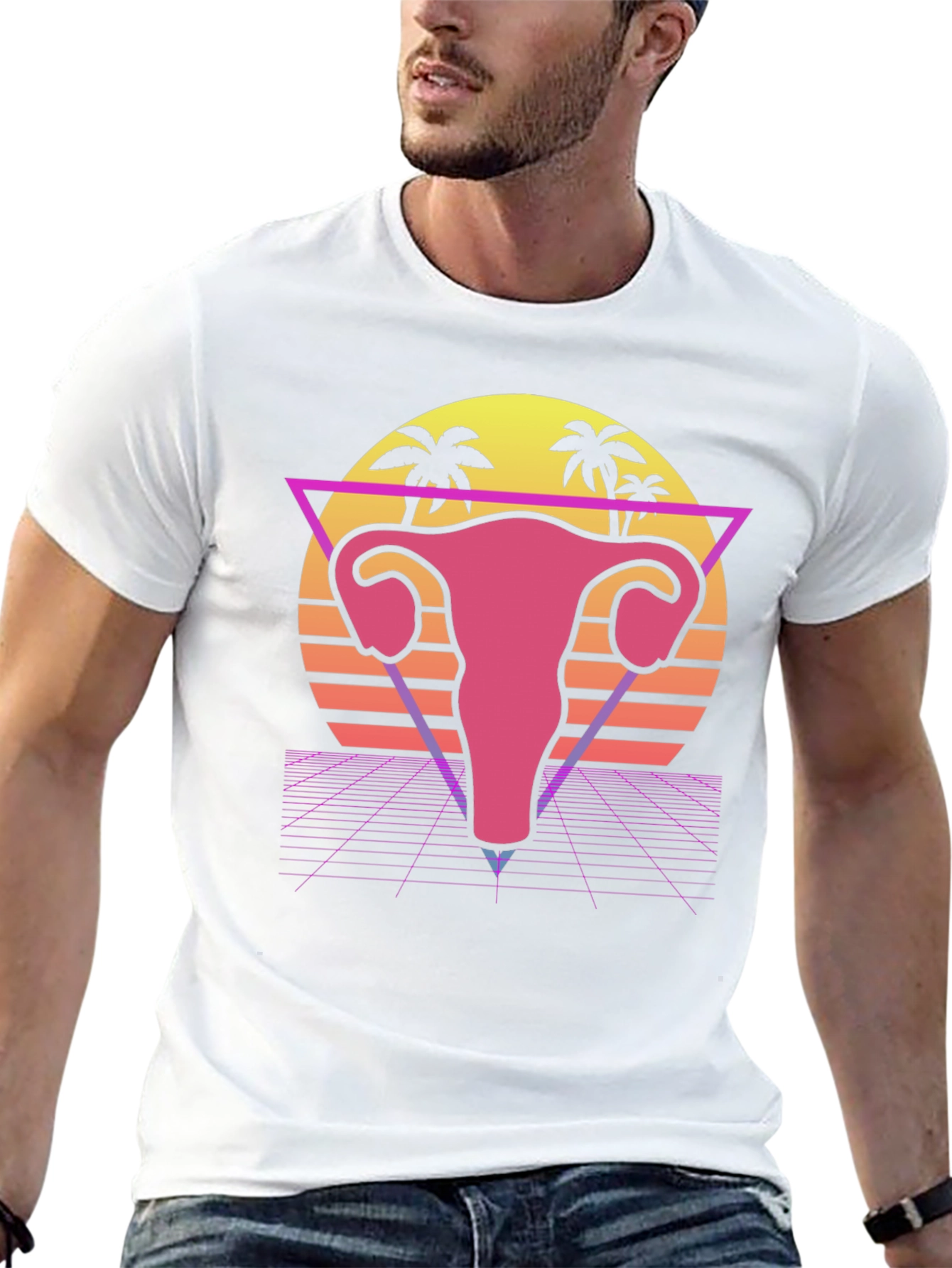 Retro Uterus T-Shirt - 80s Style Anatomy Tee