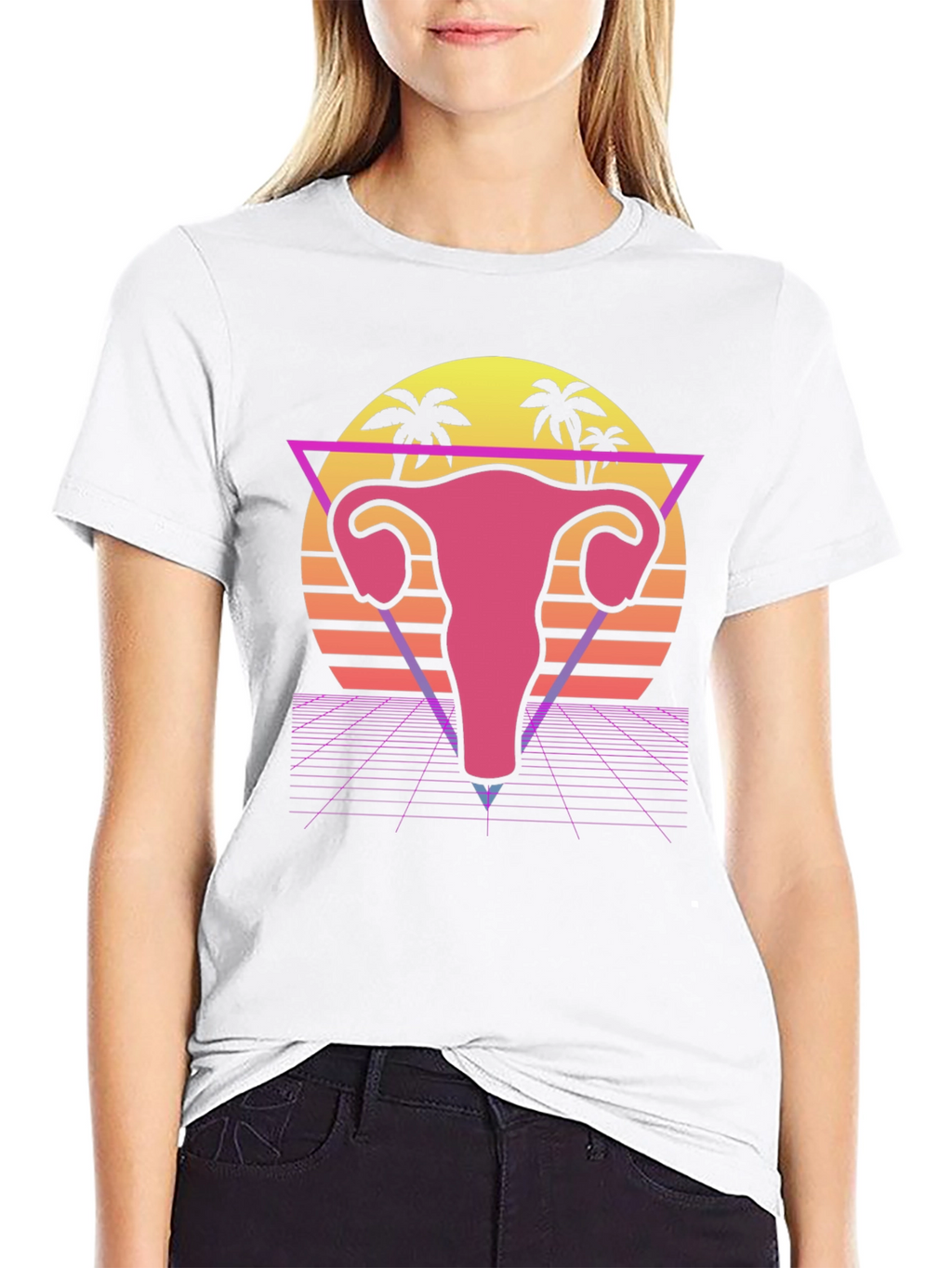 Retro Uterus T-Shirt - 80s Style Anatomy Tee