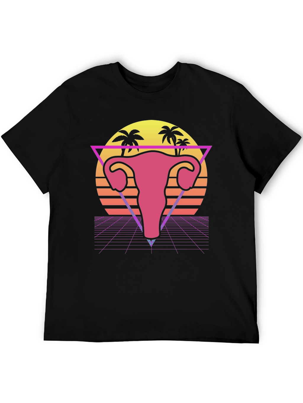Retro Uterus T-Shirt - 80s Style Anatomy Tee