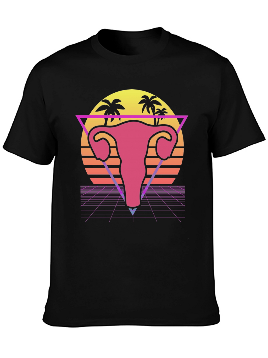 Retro Uterus T-Shirt - 80s Style Anatomy Tee