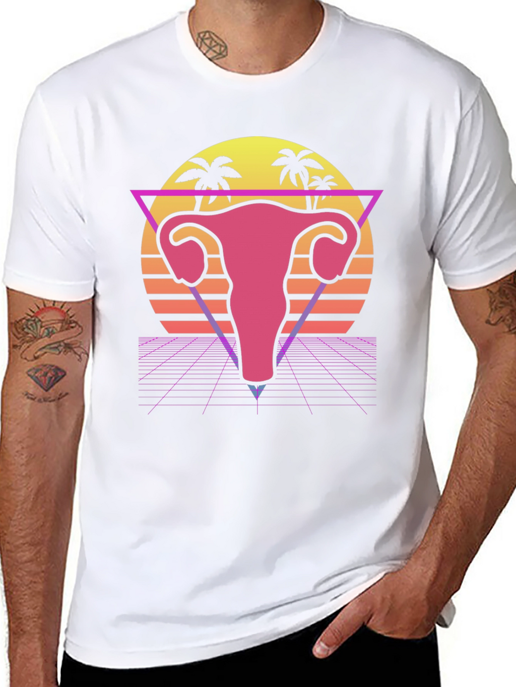 Retro Uterus T-Shirt - 80s Style Anatomy Tee