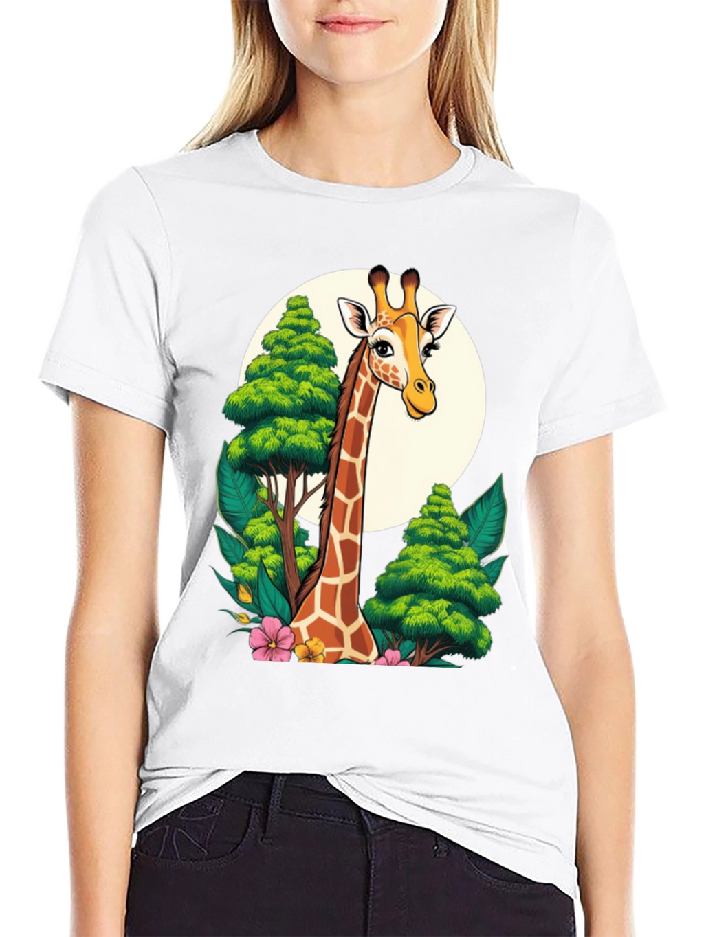 Giraffe T-Shirt - Cartoon Style Animal Tee