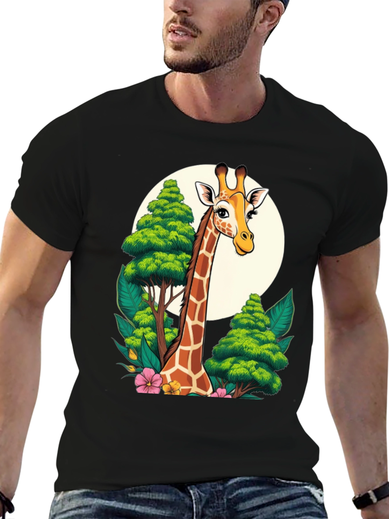 Giraffe T-Shirt - Cartoon Style Animal Tee