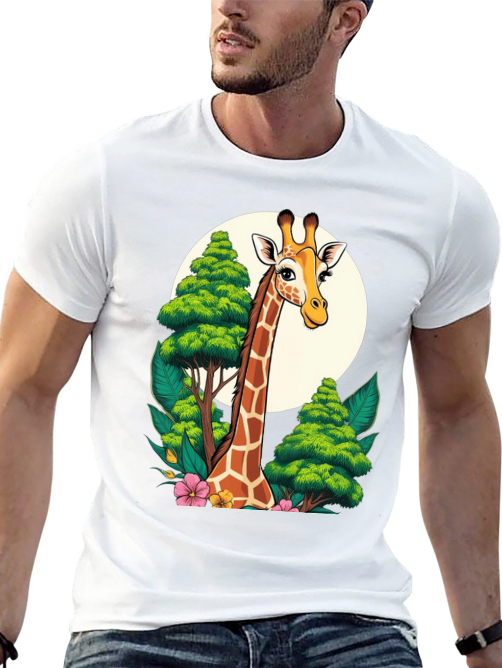 Giraffe T-Shirt - Cartoon Style Animal Tee