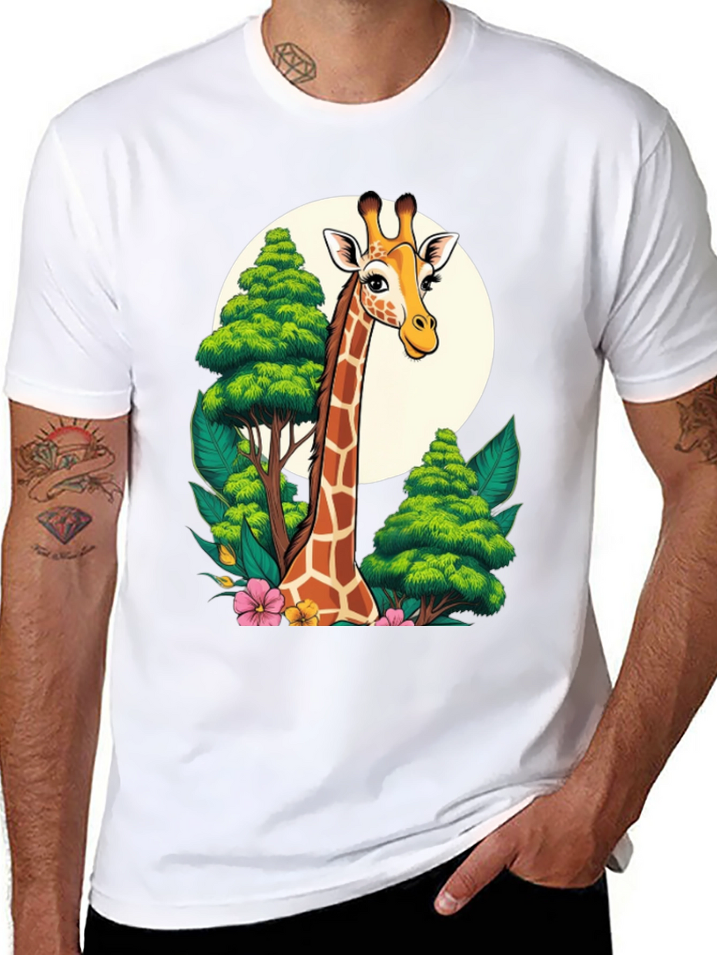 Giraffe T-Shirt - Cartoon Style Animal Tee